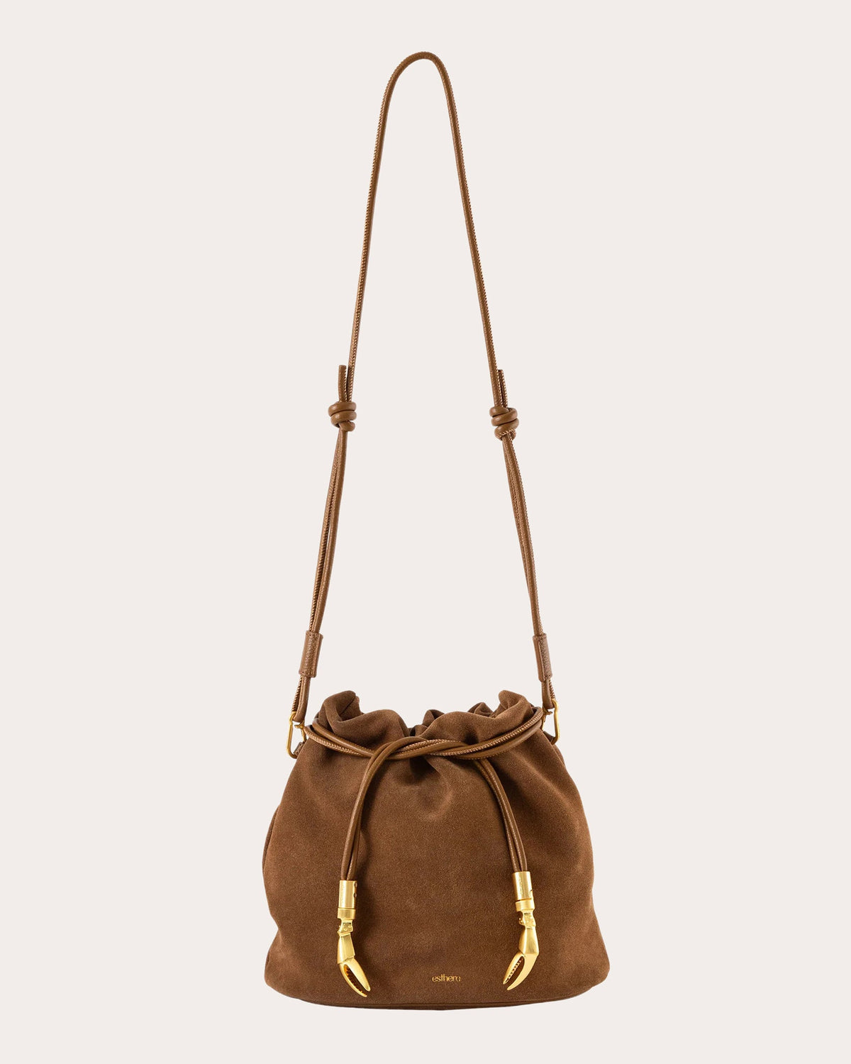 Crab Claw Suede Pouch Bag