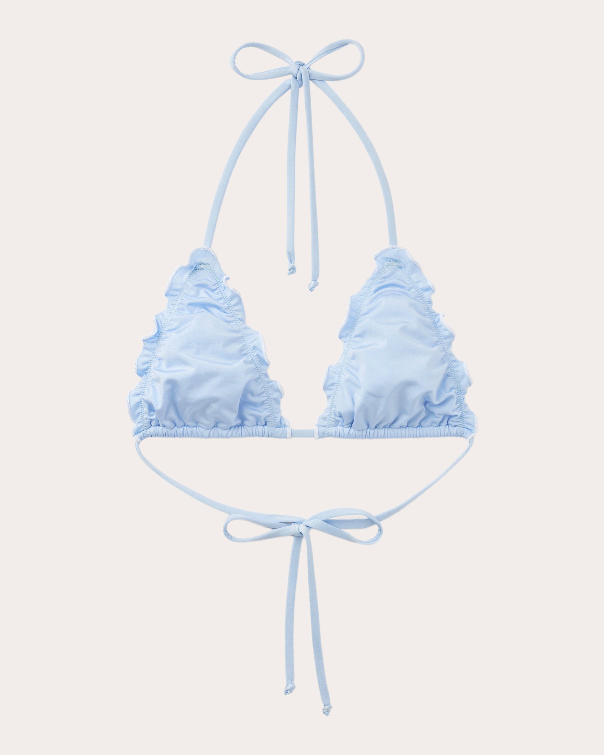 Sea Frilled Triangle Bikini Top