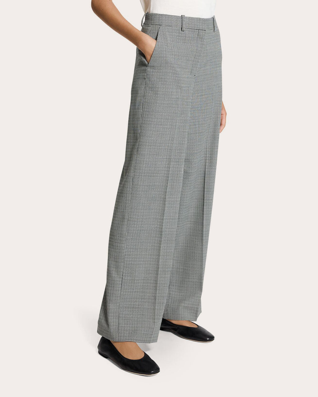 Plaid Wool Twill Straight-Leg Trousers