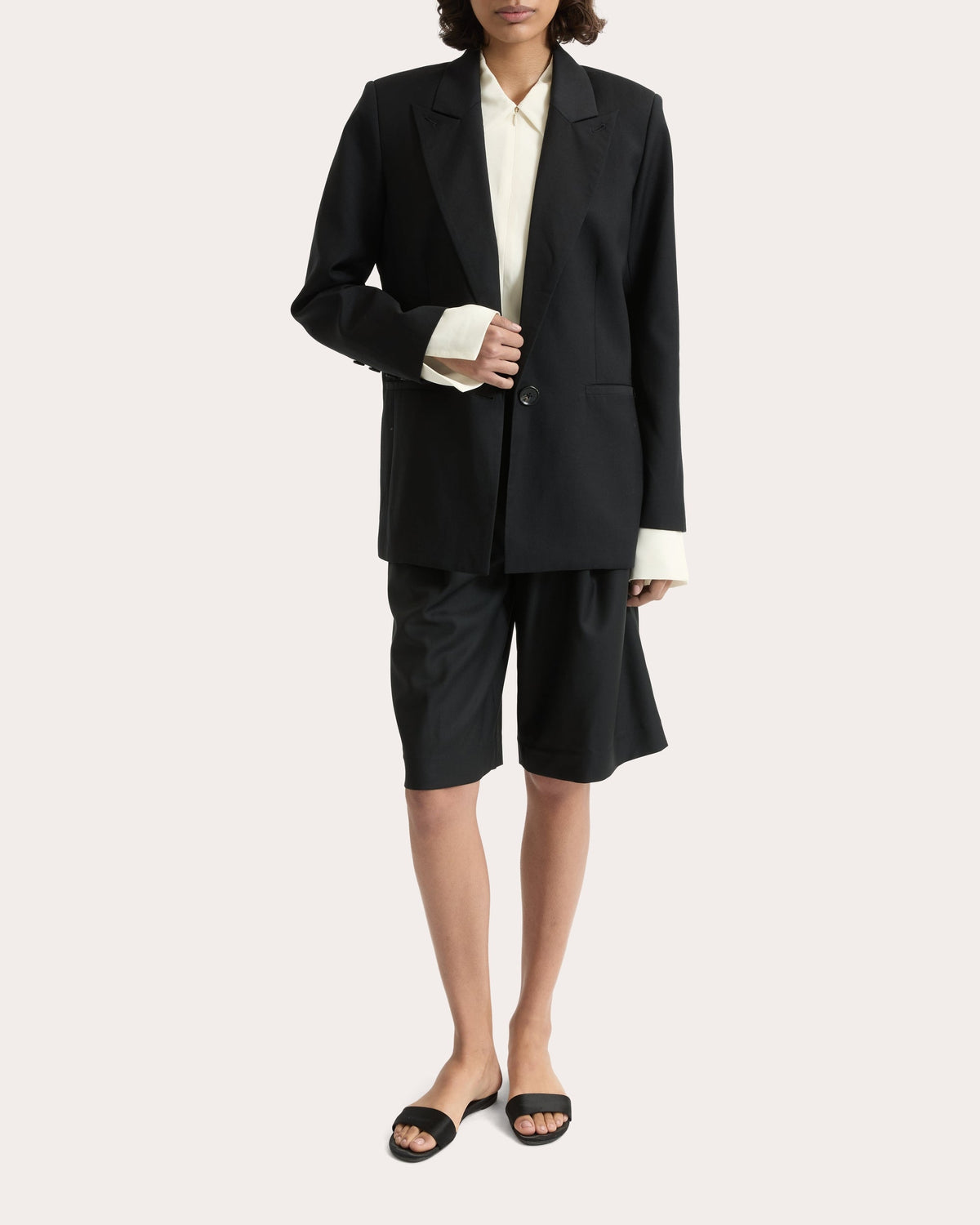 Ila Pleated Wool Bermuda Shorts