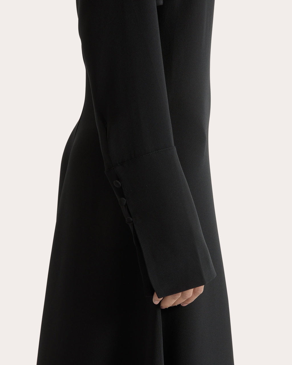 Lea Silk Crepe Collared A-Line Dress