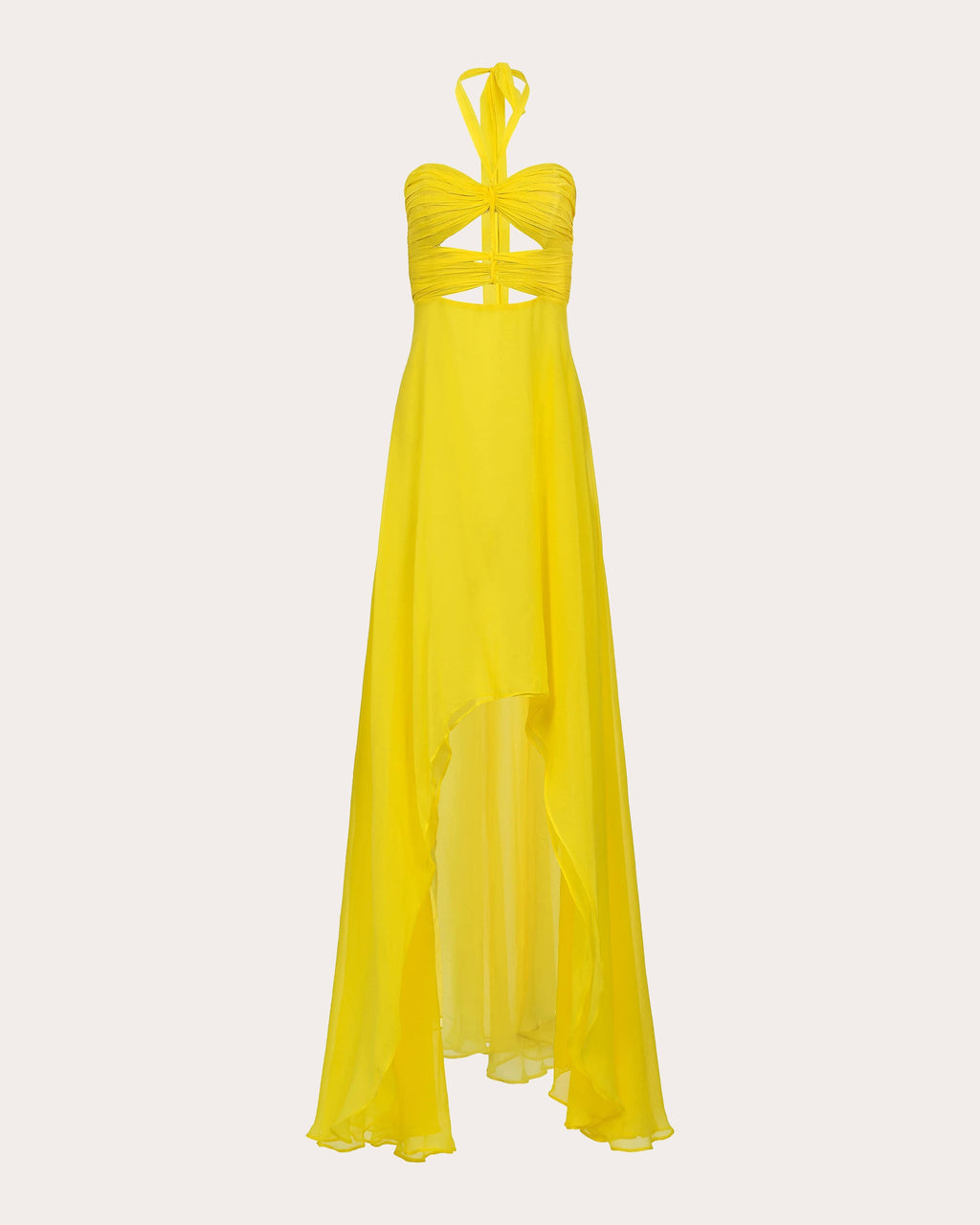 Leon Asymmetric Knotted Silk-Chiffon Dress