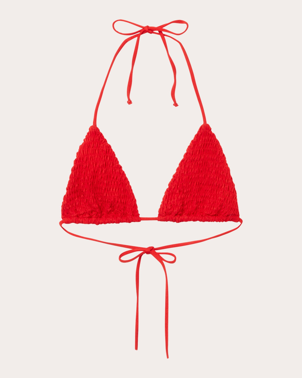Clean Smocked Triangle Bikini Top