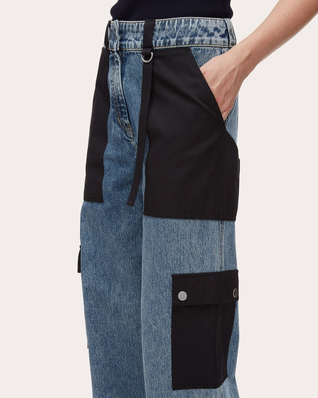 Cargo Combo Wide-Leg Jeans