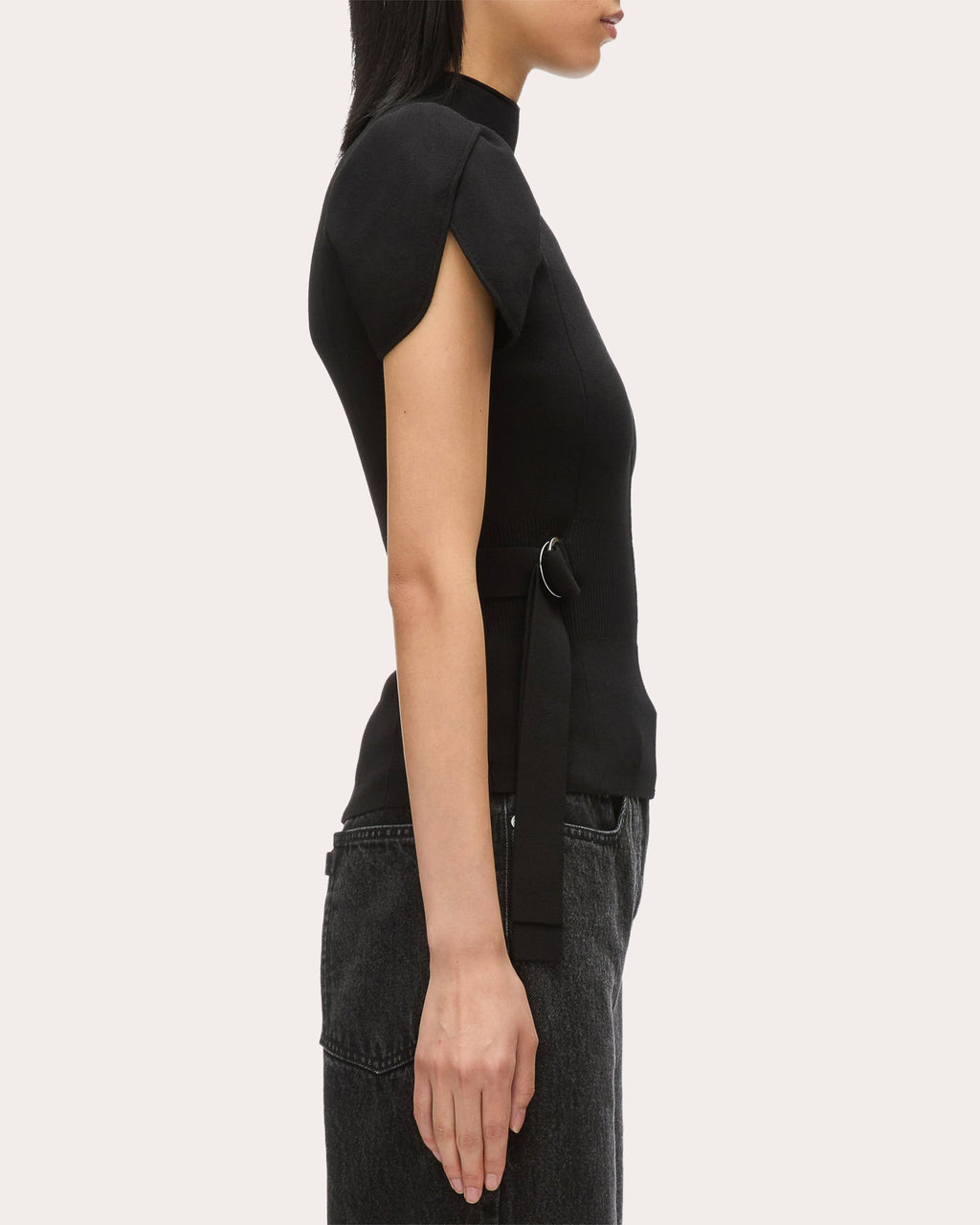 Ribbed Mock Neck Top
