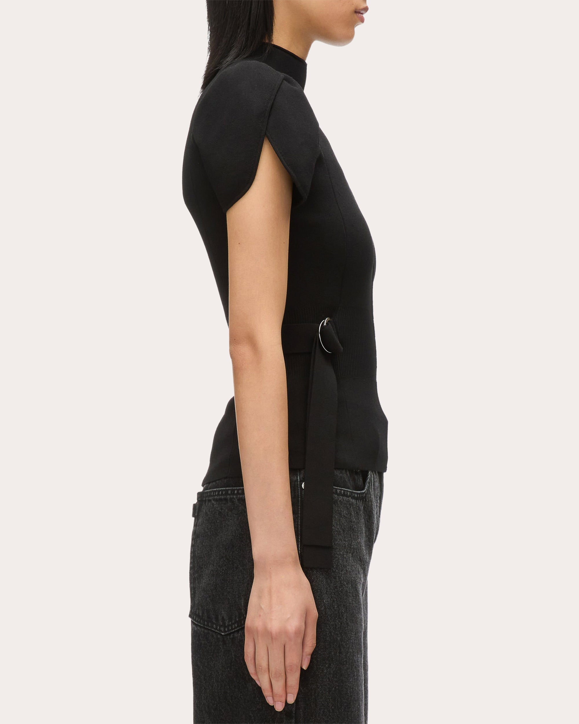 Ribbed Mock Neck Top