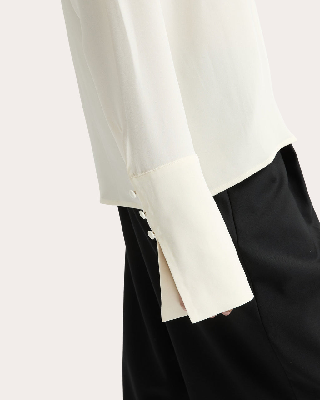 Lea Silk Crepe Collared Shirt