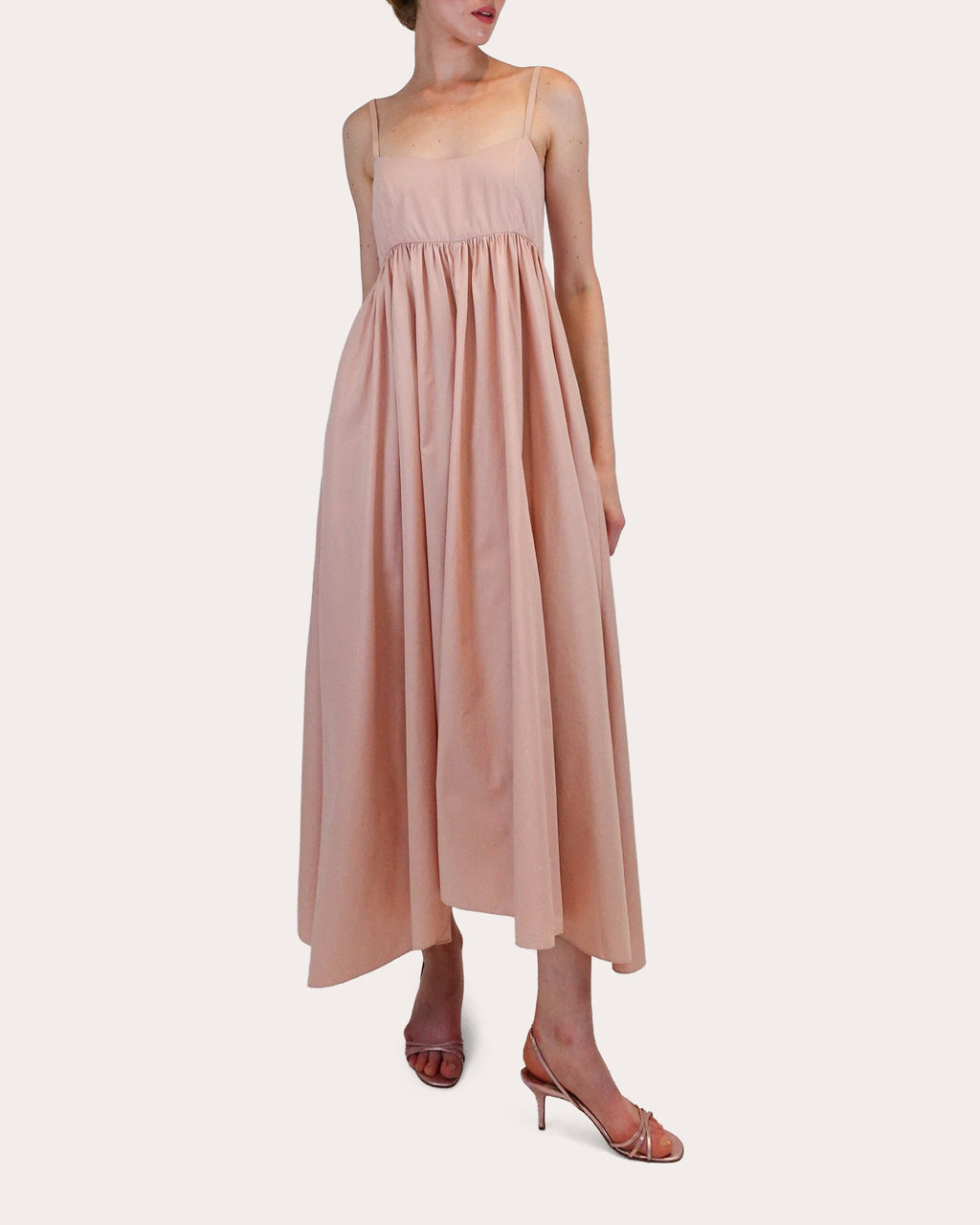 Rachel Poplin Empire Midi Dress