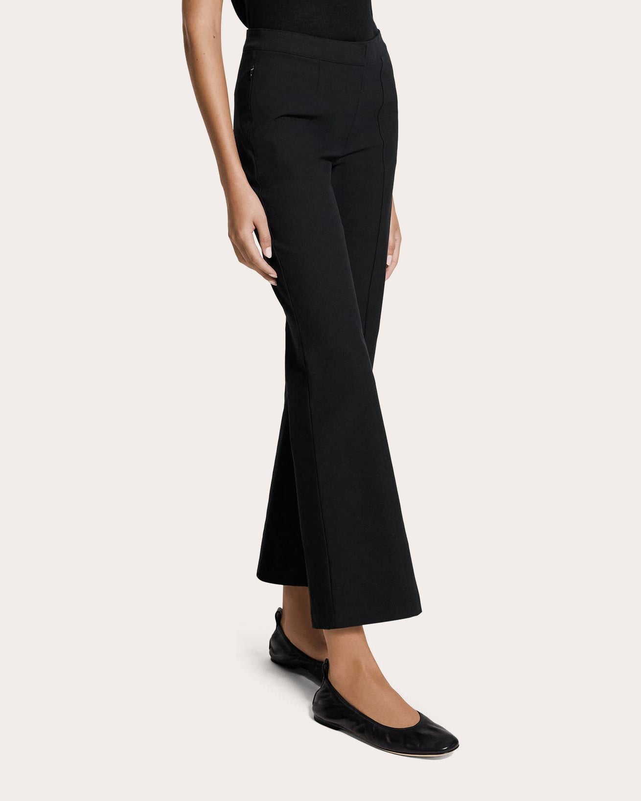 Stretch Cotton Seamed Crop Kick Pants