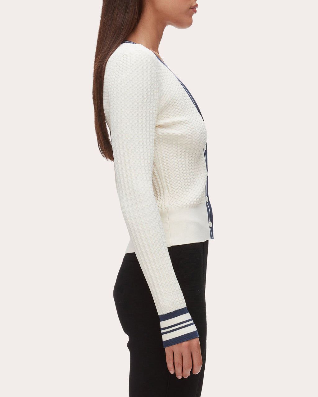 Textured Knit V-Neck Cardigan