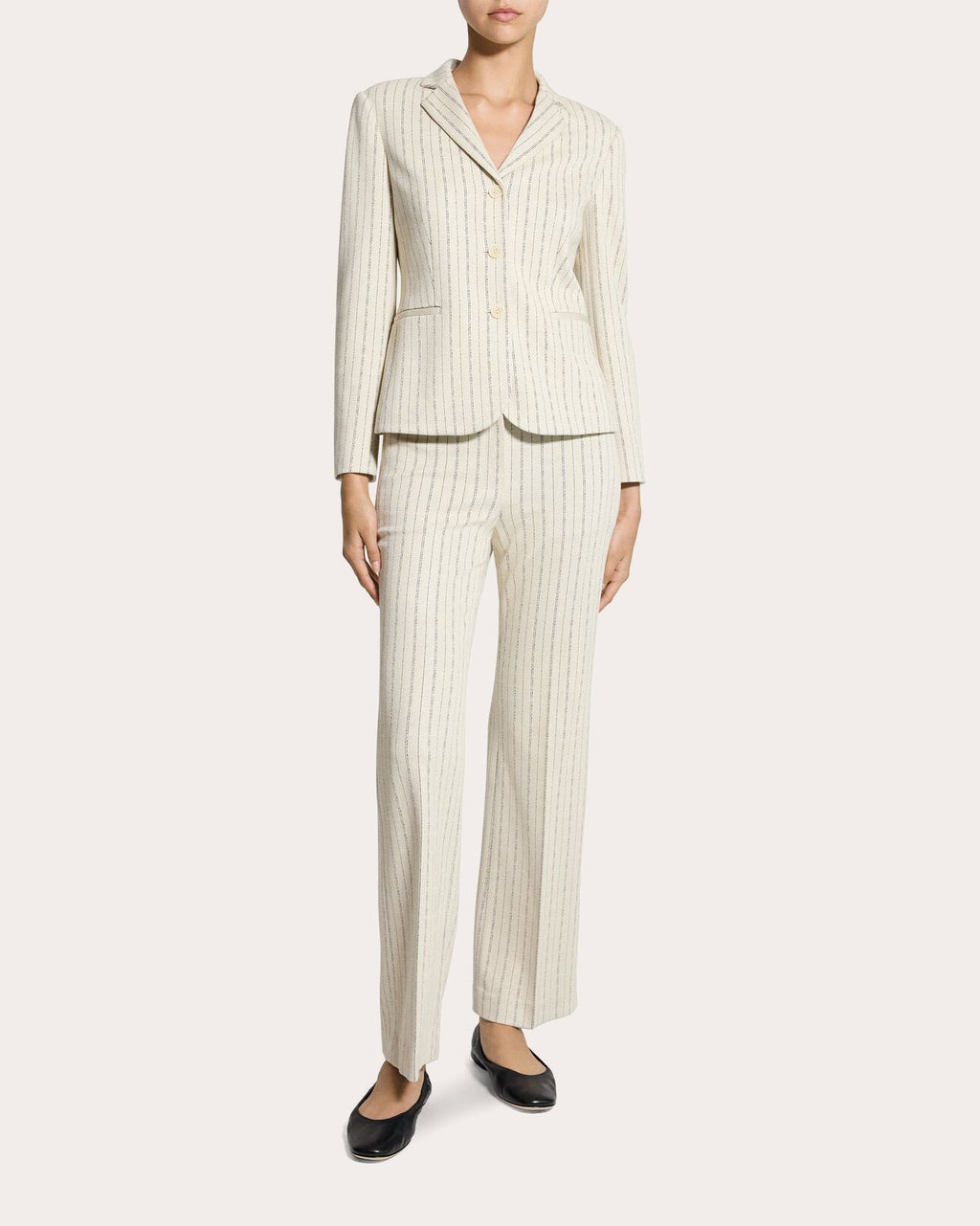 Stripe Shrunken Single-Breasted Blazer