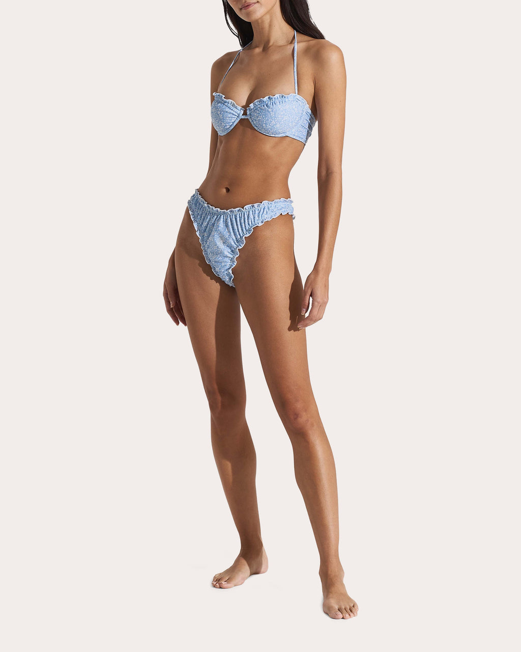 Sea Floral Frilled Bikini Bottoms