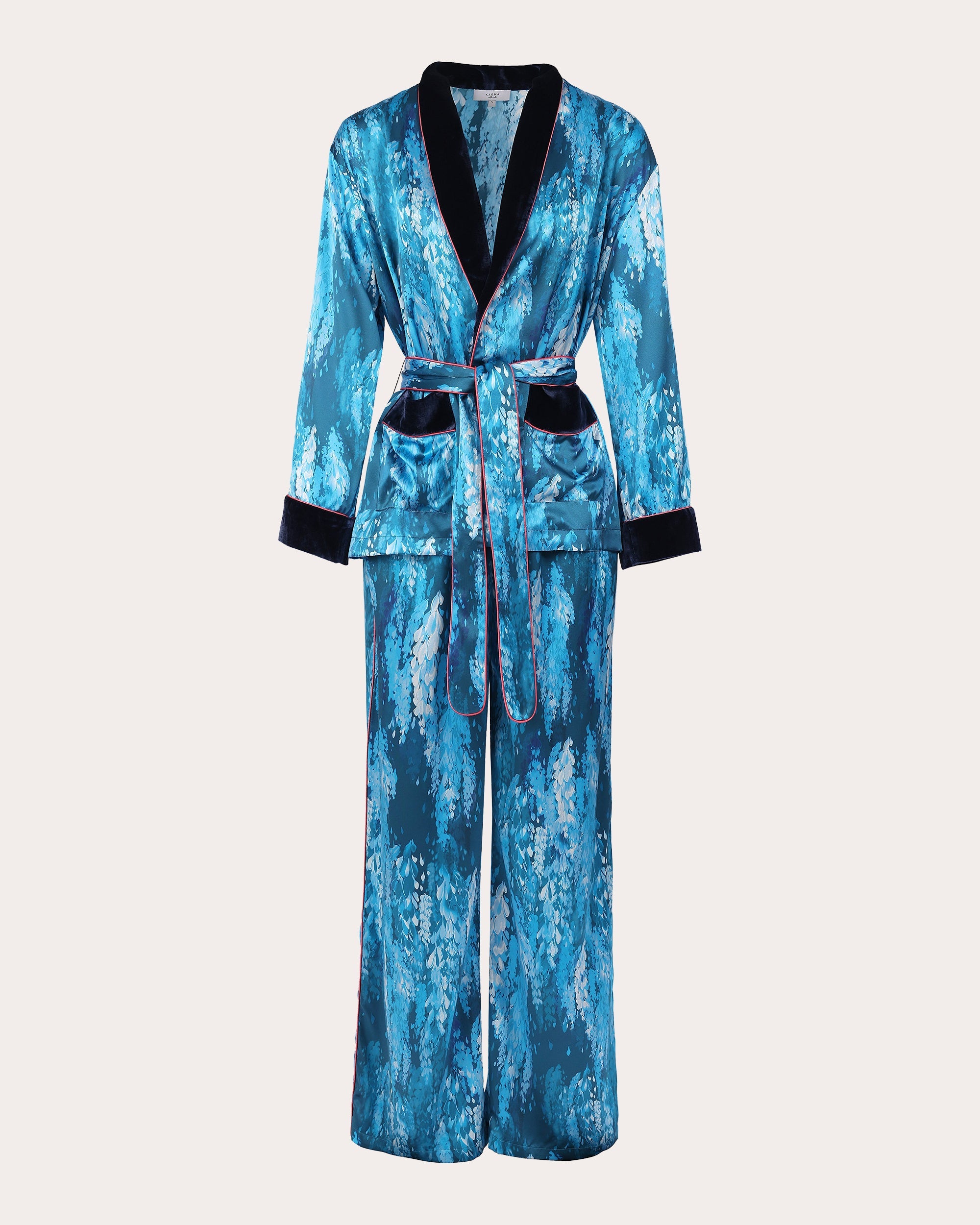 Ari Fuji Silk Belted Pajama Set