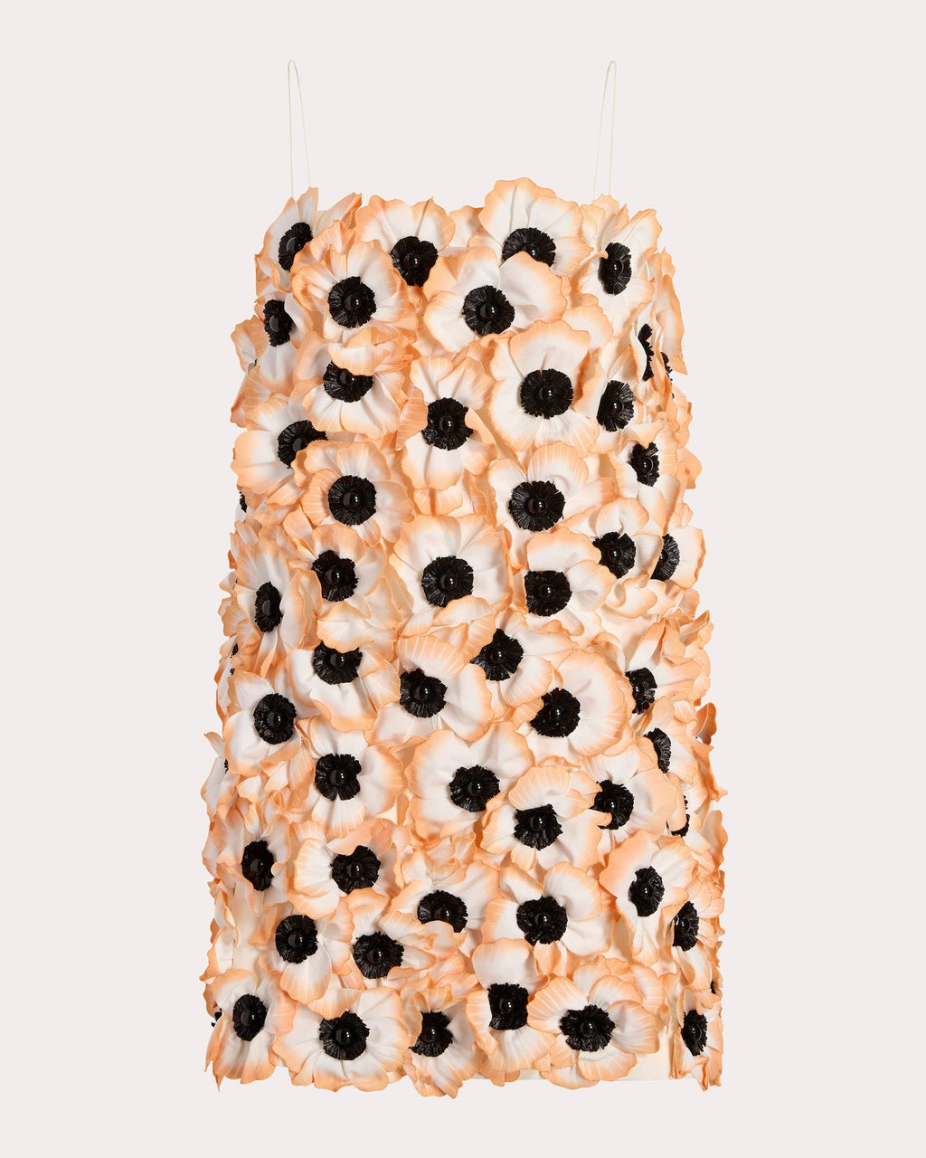 Floral Appliqué Crepe Mini Dress