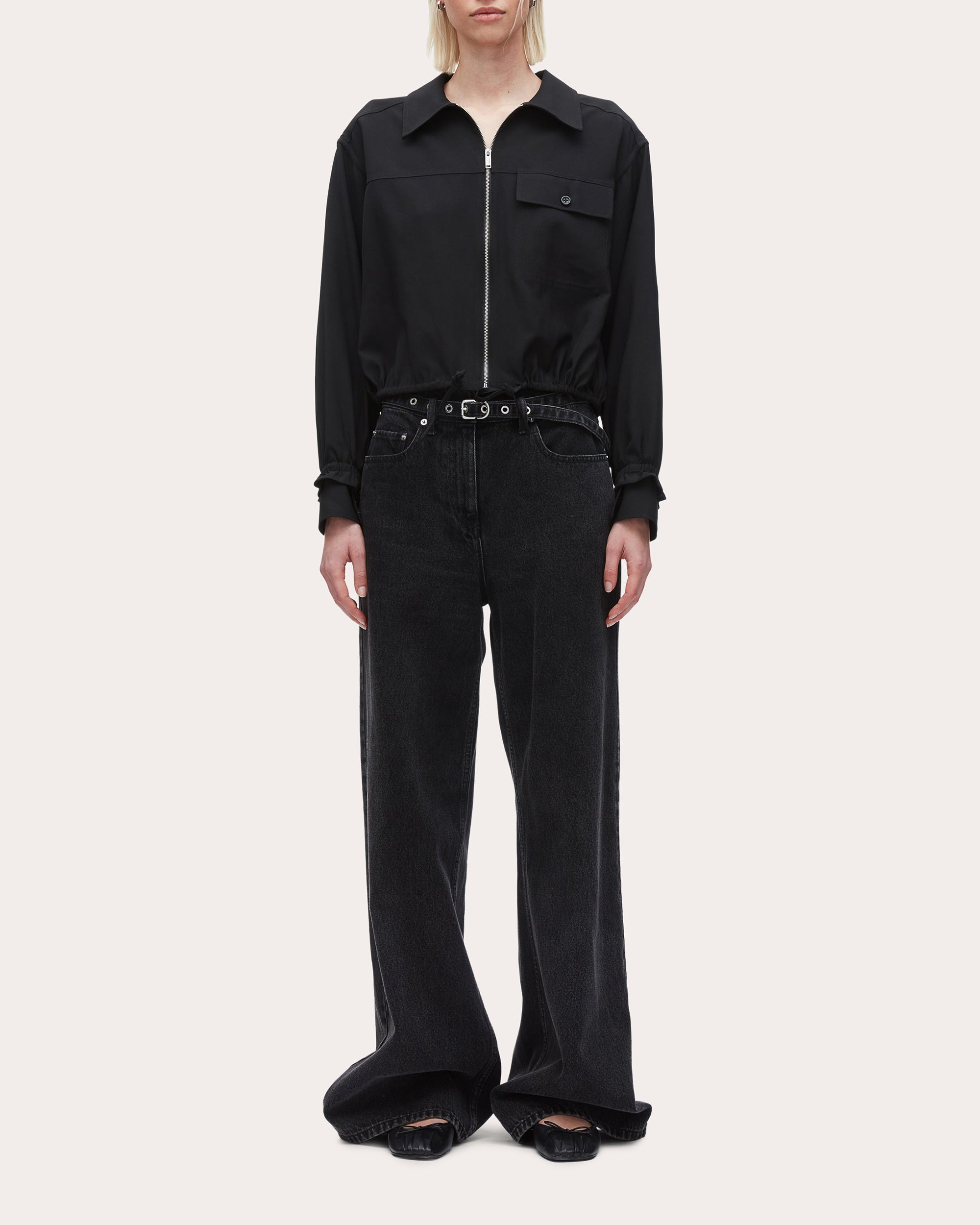 Fluid Cinched Shirt Jacket