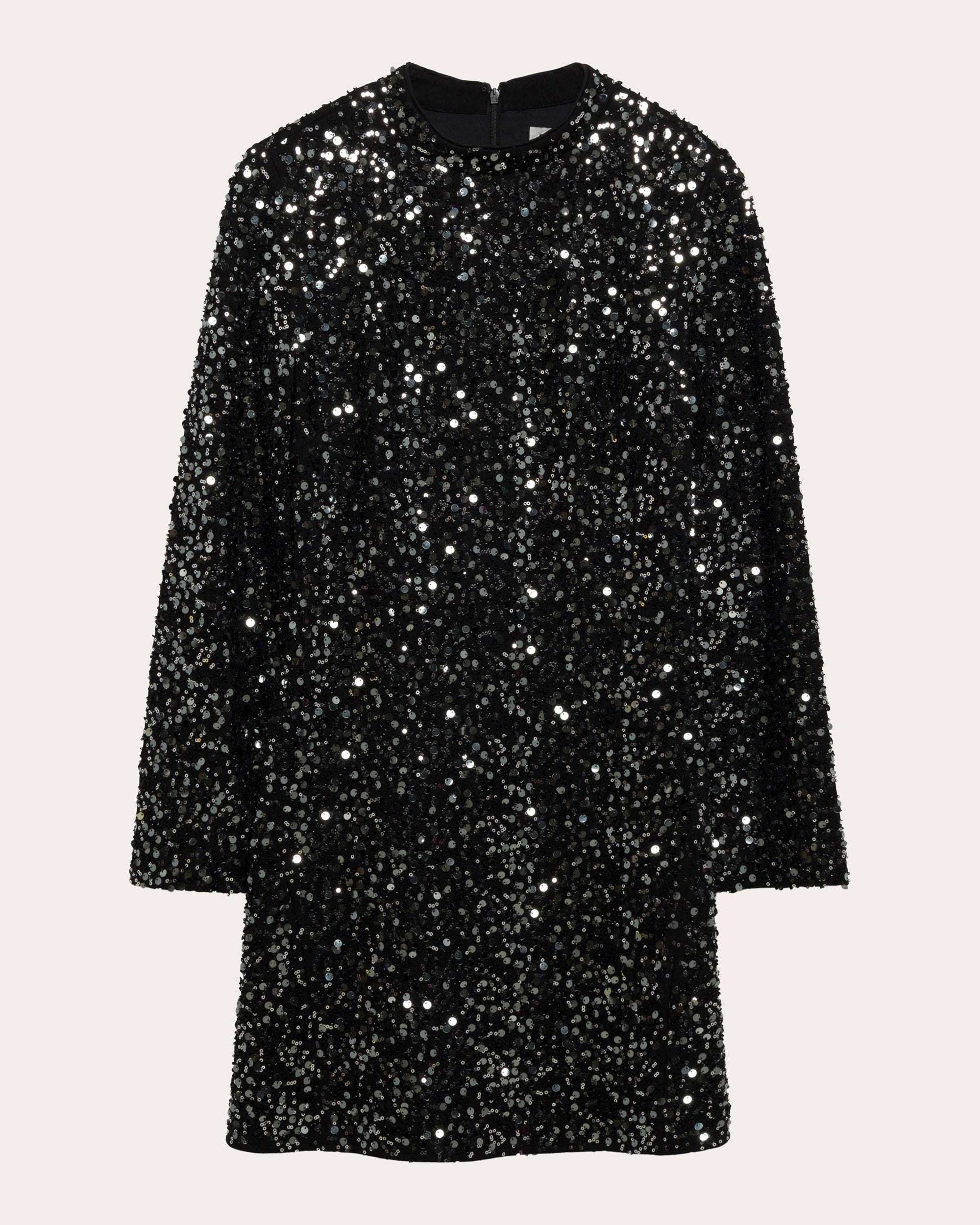 Safia Sequin Long-Sleeve Mini Dress
