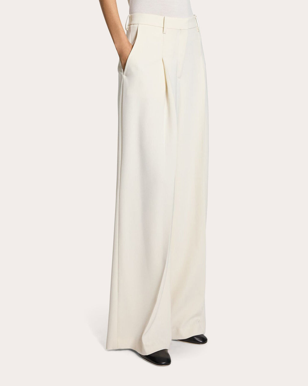 Admiral Crepe Pleated Wide-Leg Trousers