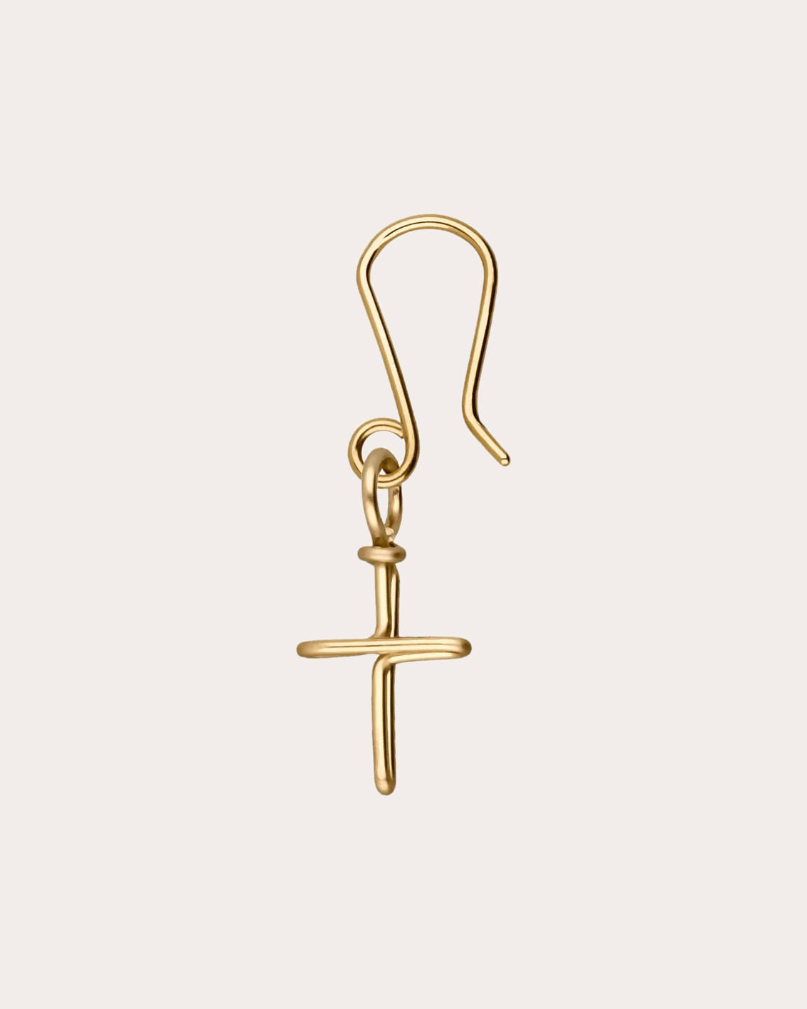 Cross Charm Wire Drop Earring