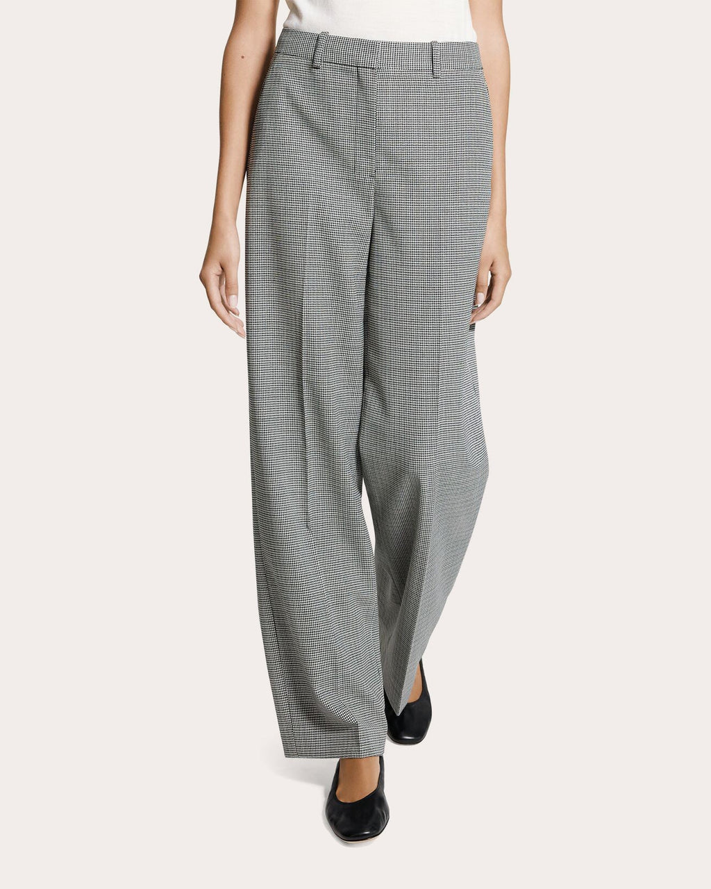 Plaid Wool Twill Straight-Leg Trousers