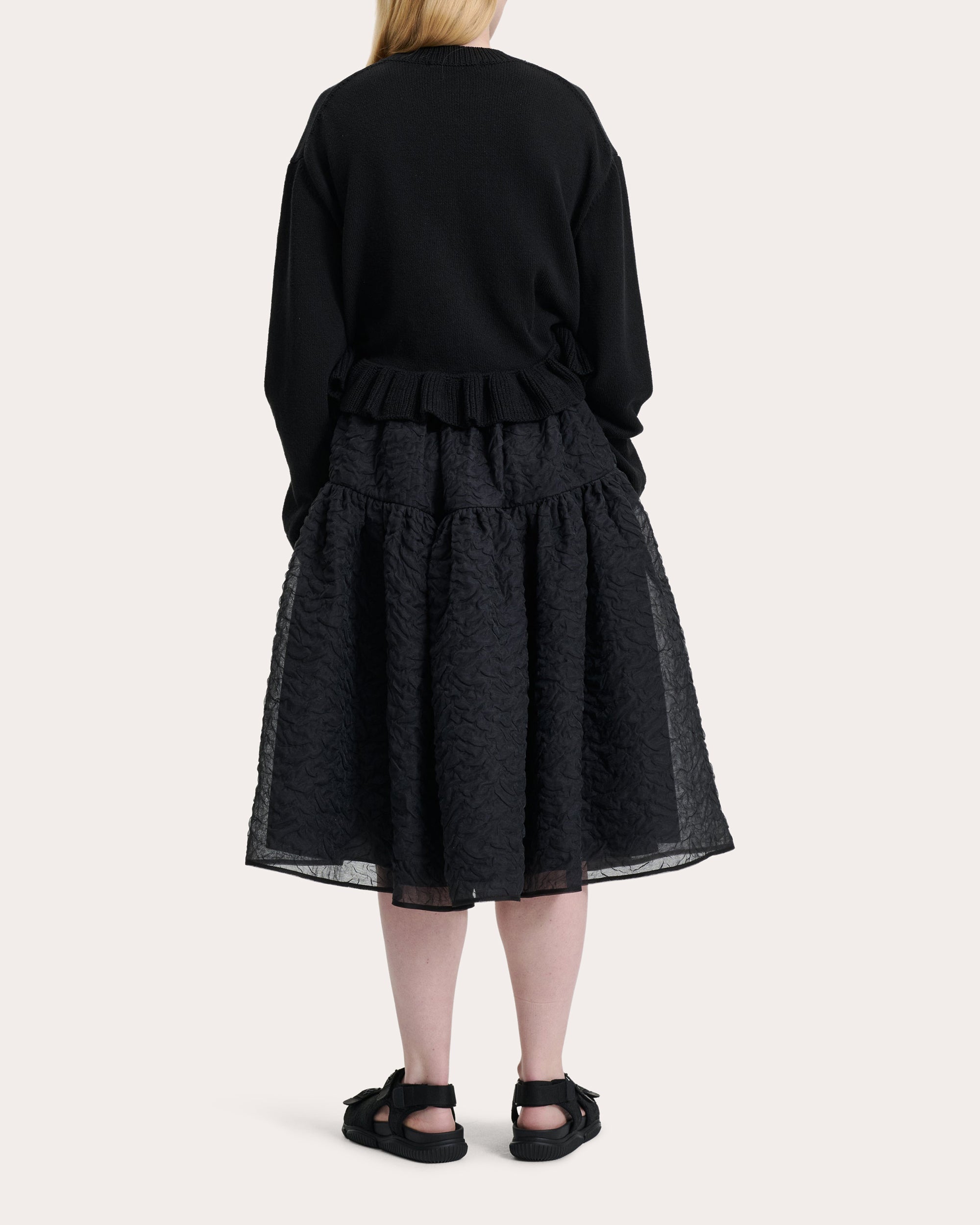 Rosie Gathered Matelassé Midi Skirt