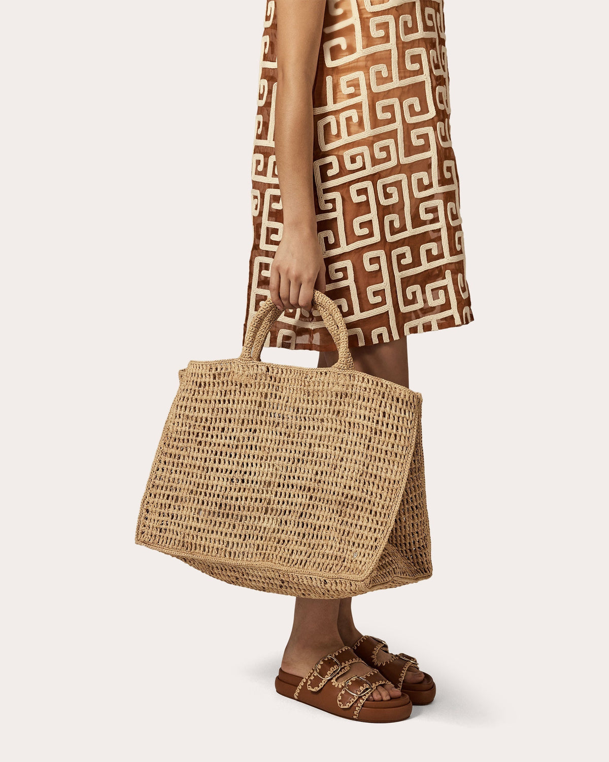 Anika Crocheted Raffia Beach Tote