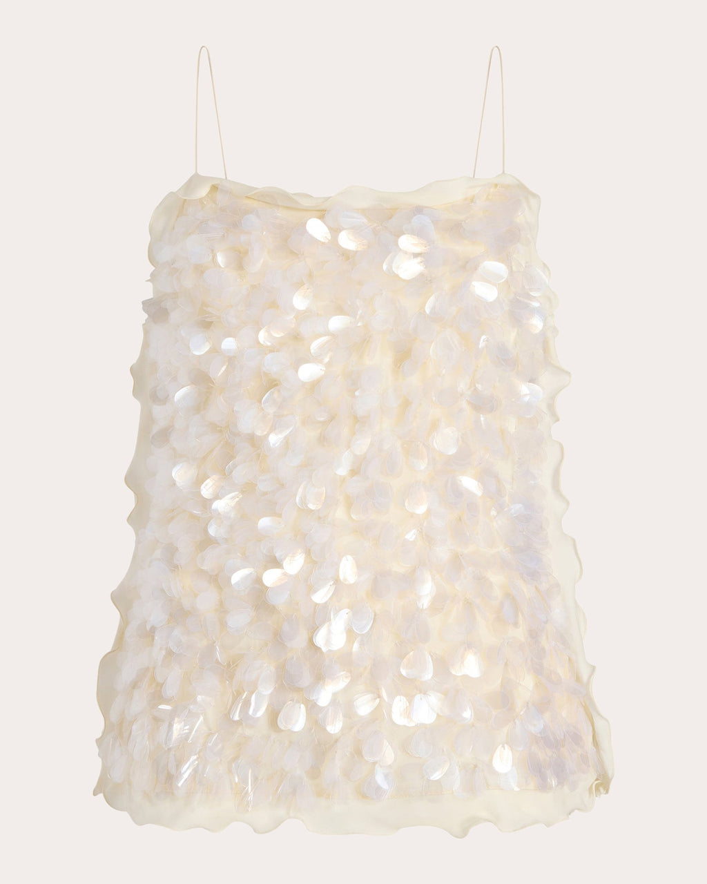 Sequin Paillette Silk Crepe de Chine Camisole