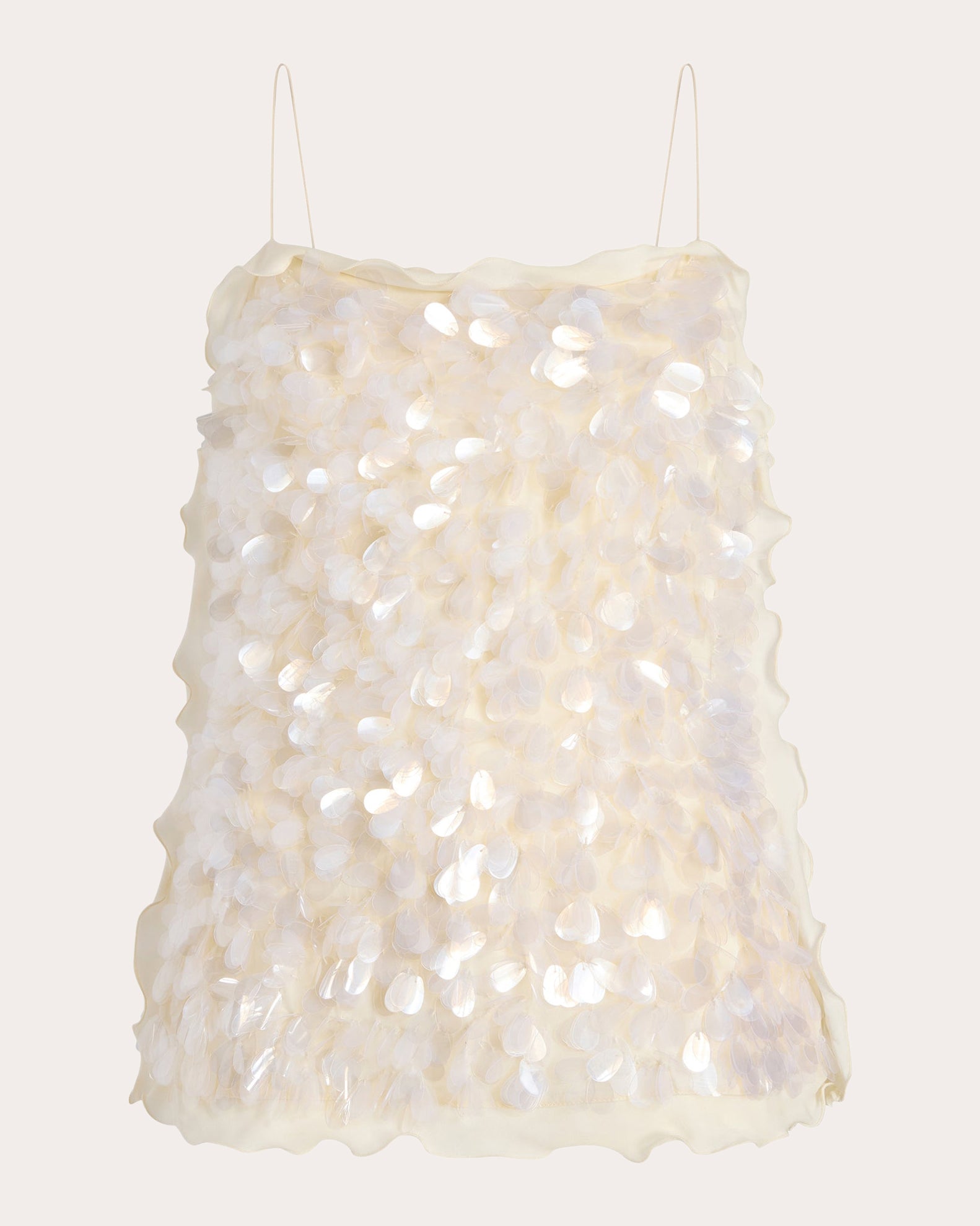 Sequin Paillette Silk Crepe de Chine Camisole
