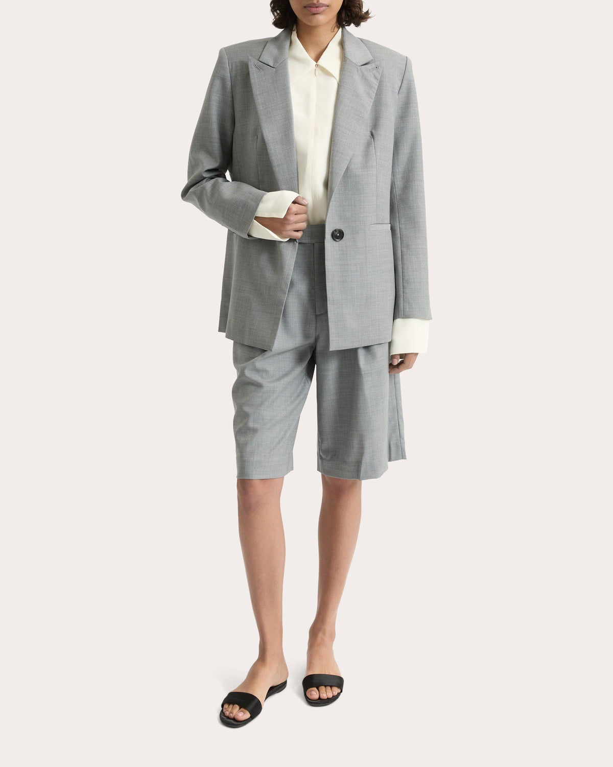 Ila Pleated Wool Bermuda Shorts