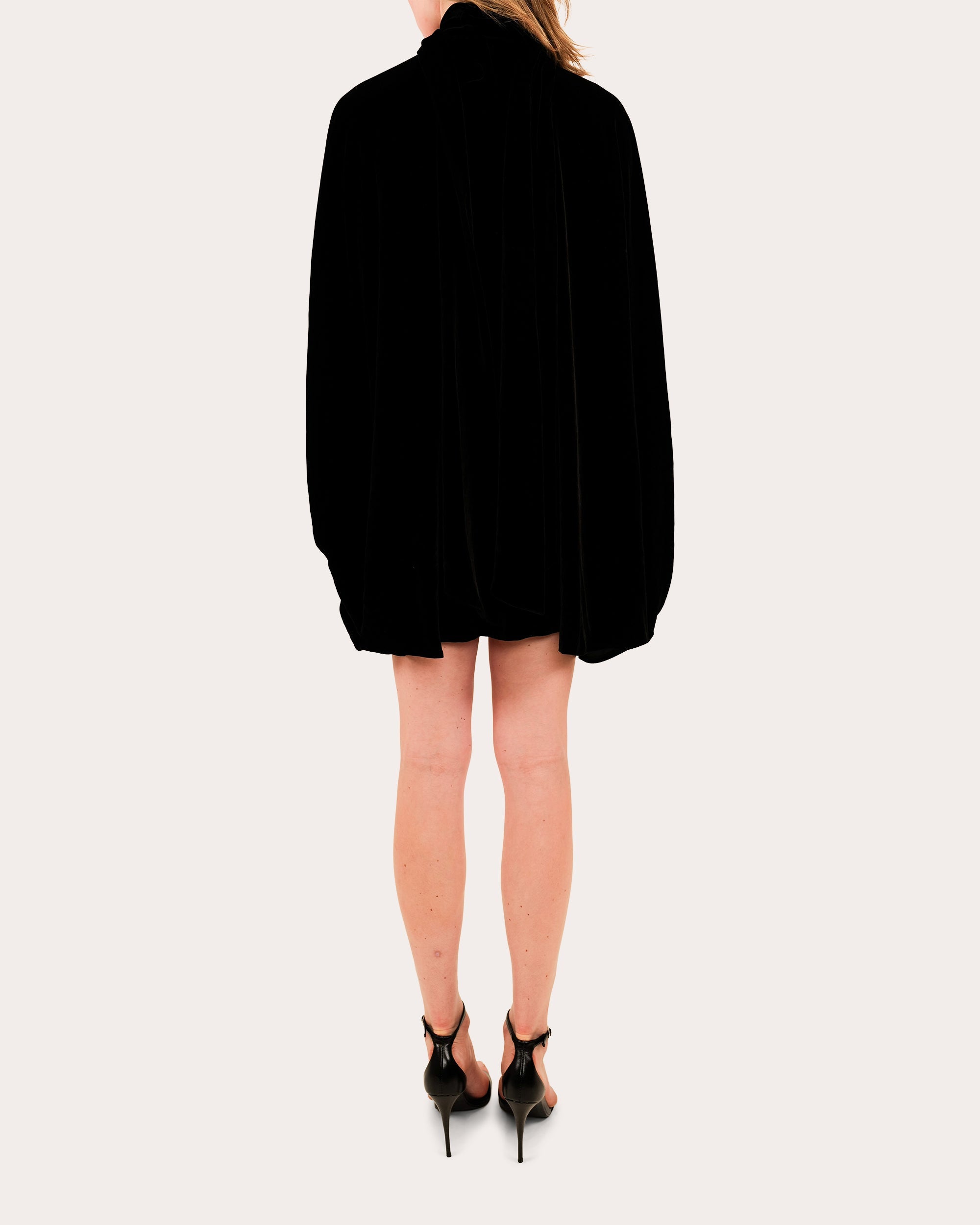 Emlyn Velvet Tie-Neck Mini Dress