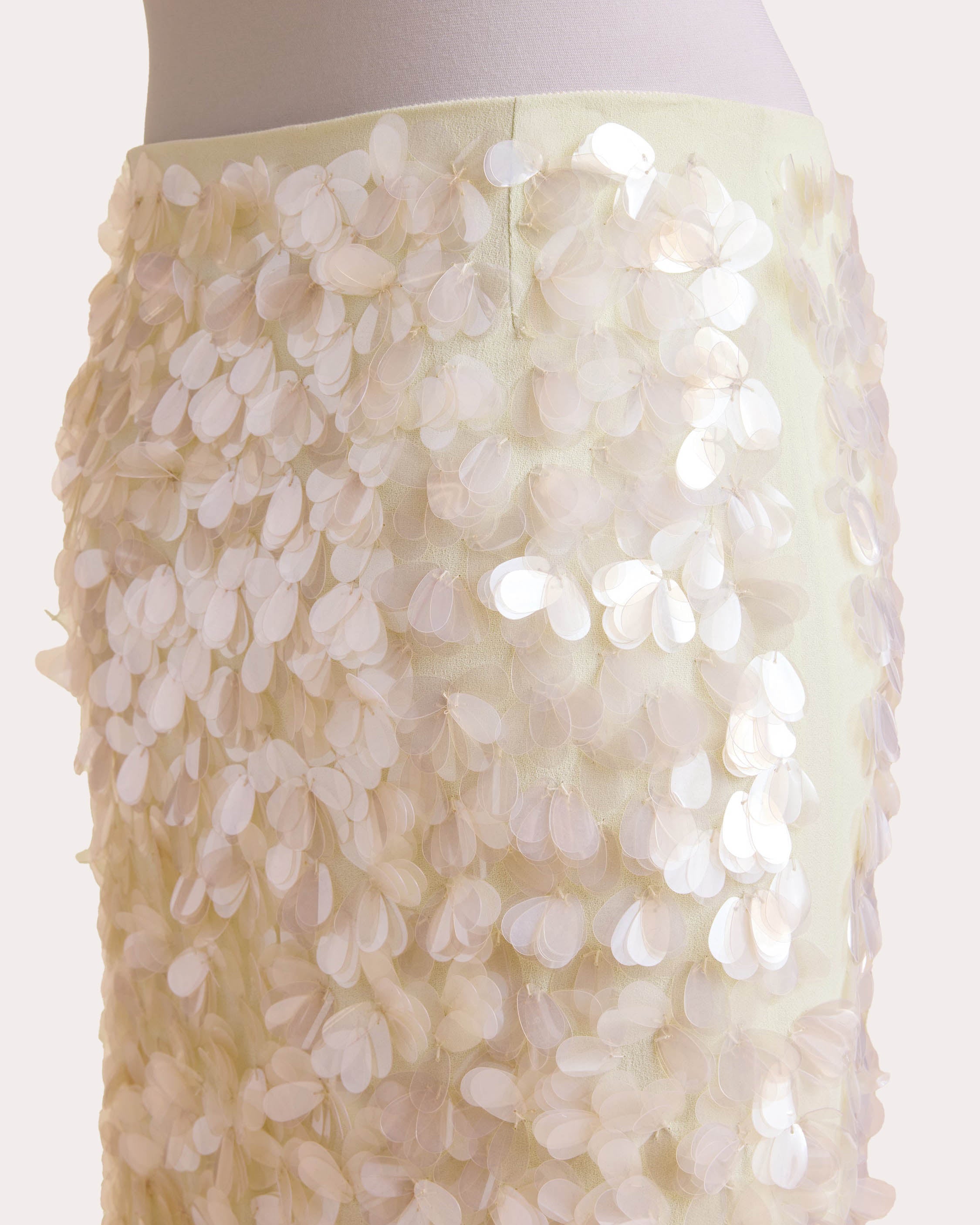 Sequin Paillette Crepe Tubino Skirt