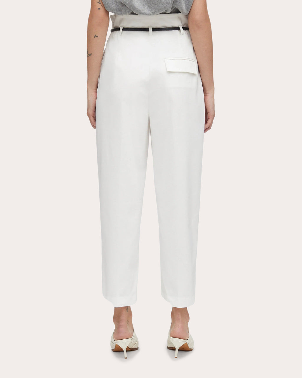 Pleated Tapered Paperbag Pants