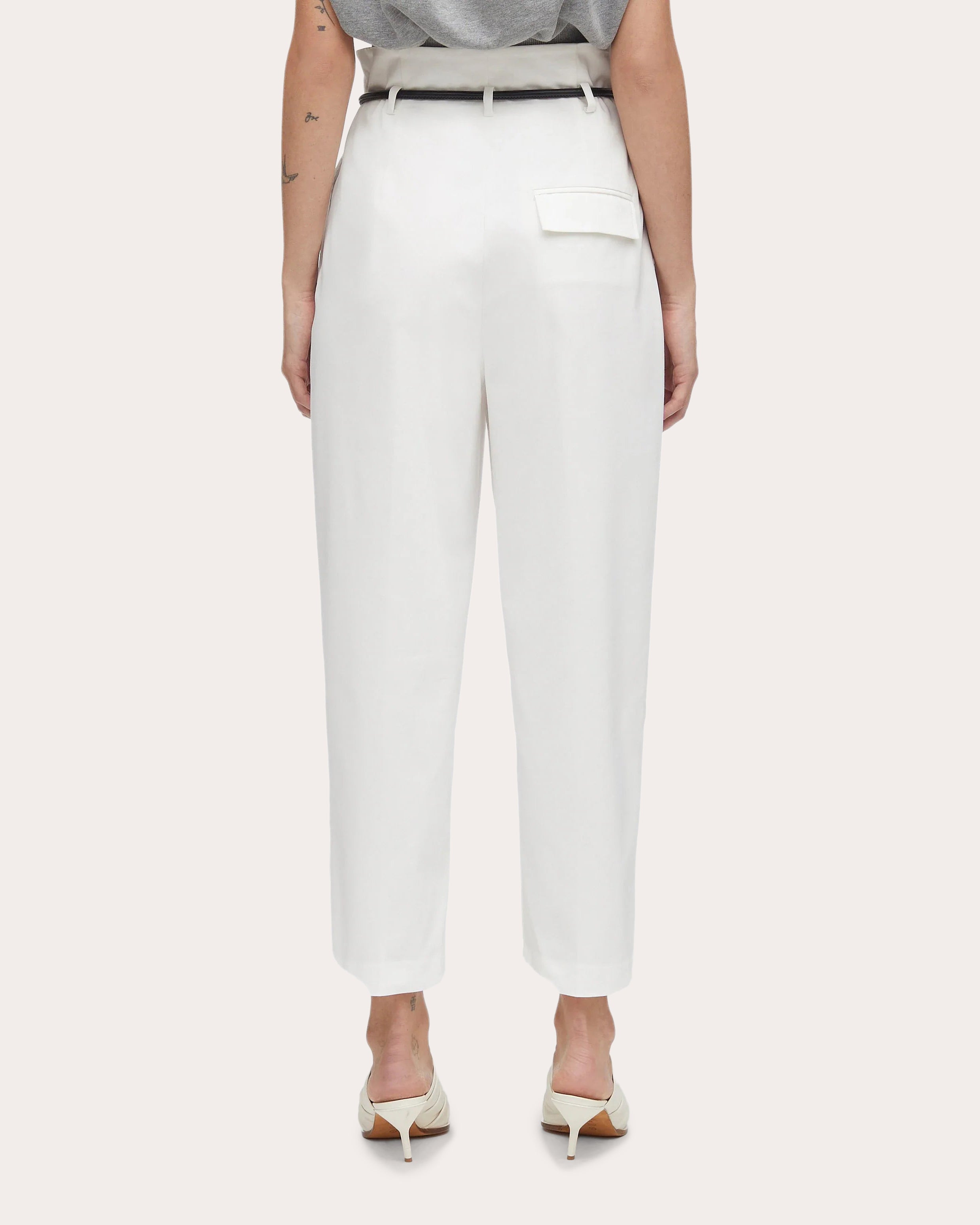 Pleated Tapered Paperbag Pants