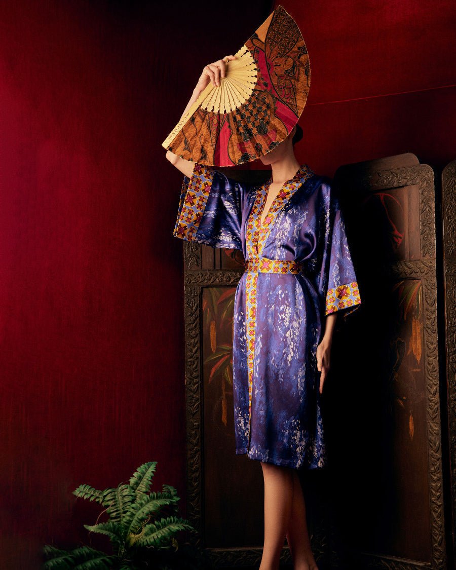 Nikko Fuji Silk Short Kimono