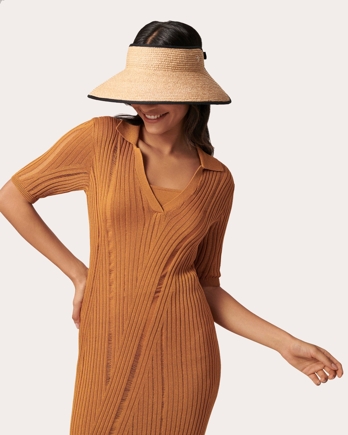 Mita Braided Raffia Visor