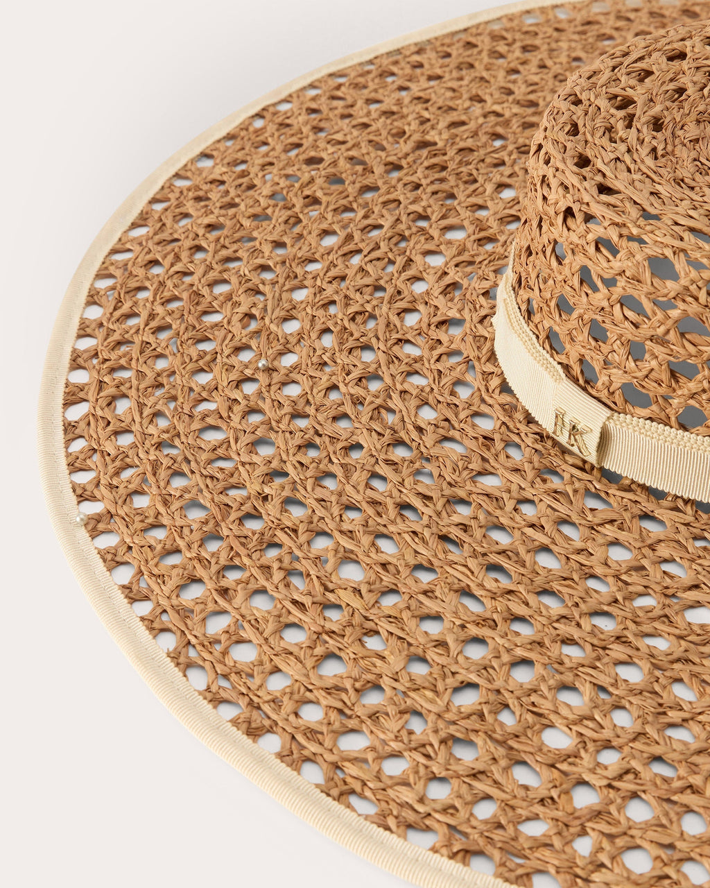 Kavya Raffia Lace Crocheted Boater Hat