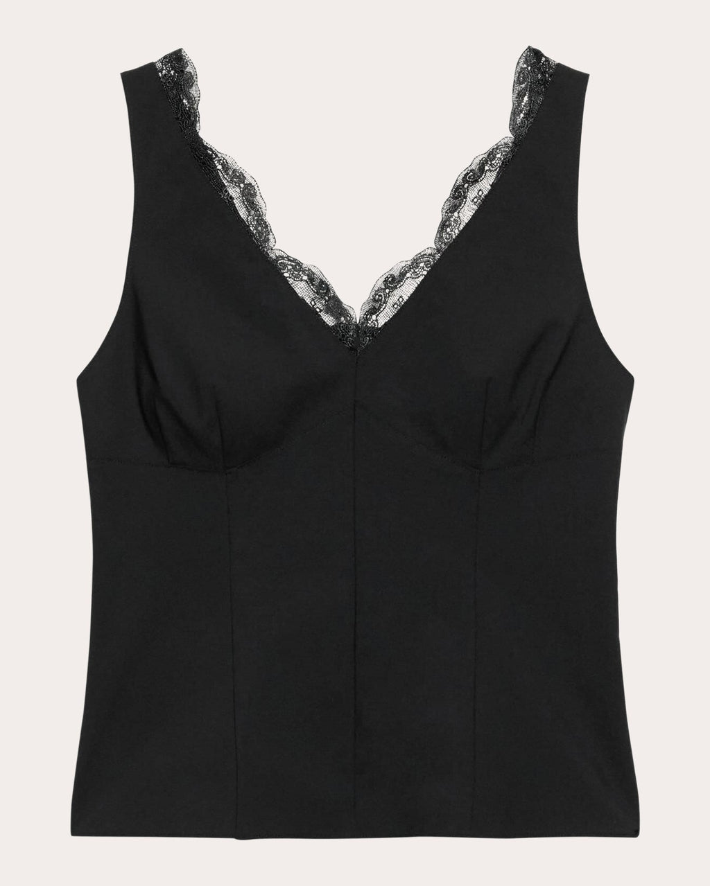 Lace V-Neck Tailored Tank Top