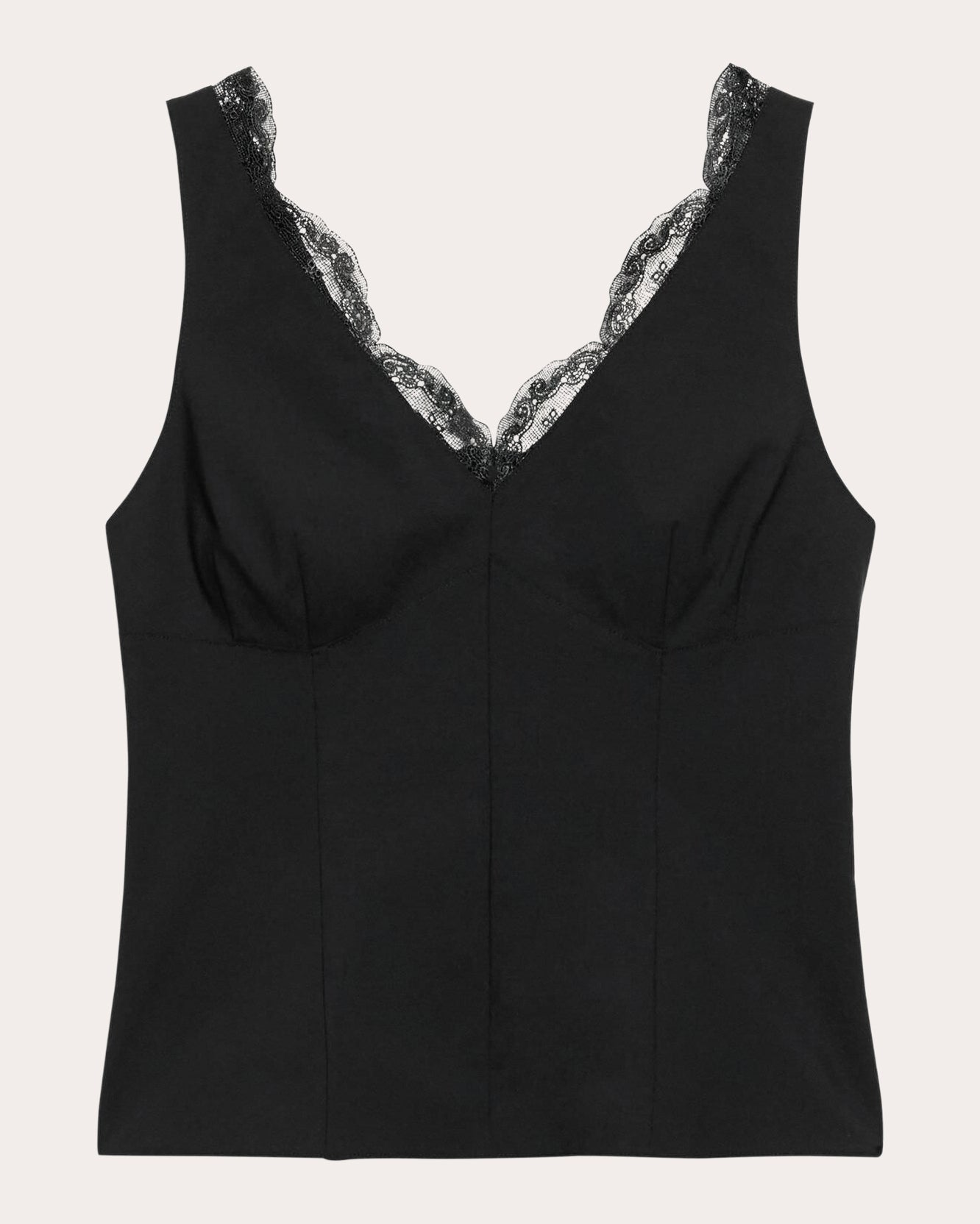 Lace V-Neck Tailored Tank Top