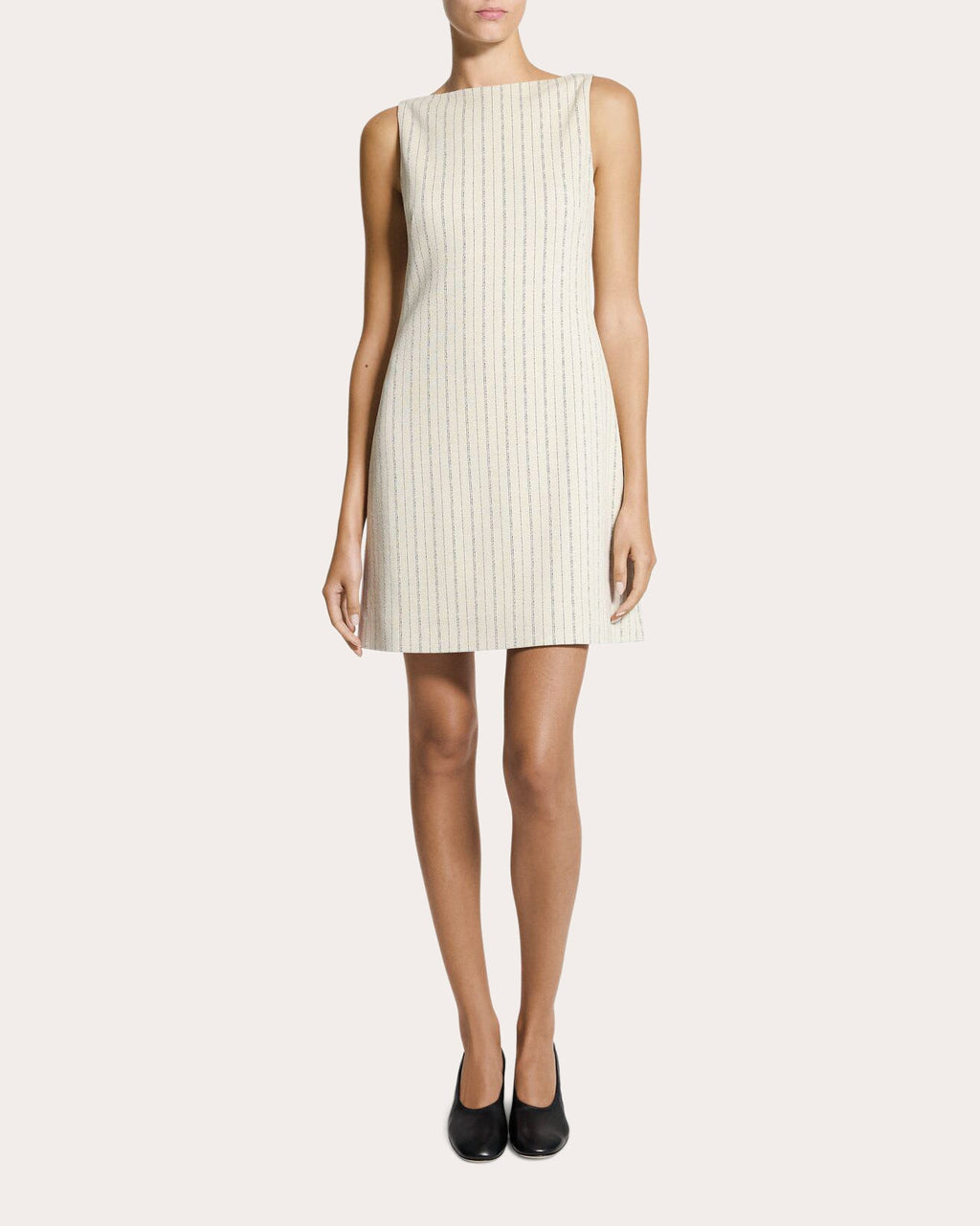 Stripe Sleeveless Boatneck Mini Dress