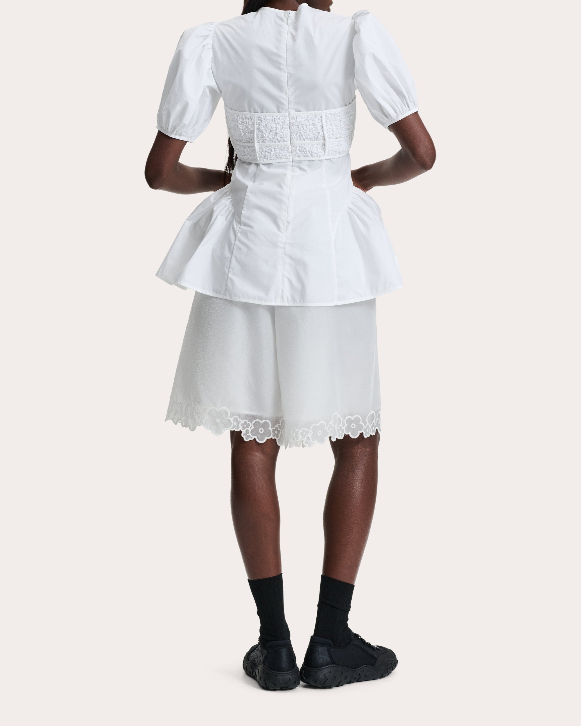 Conner Smocked Cotton Peplum Top