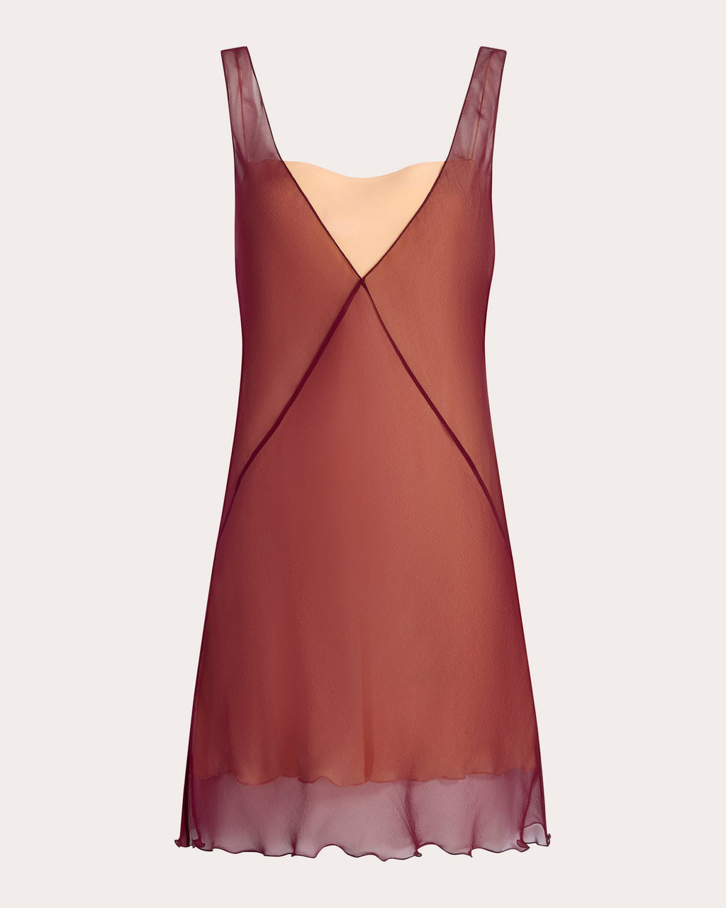 Sheer Silk Chiffon Layered Slip Dress