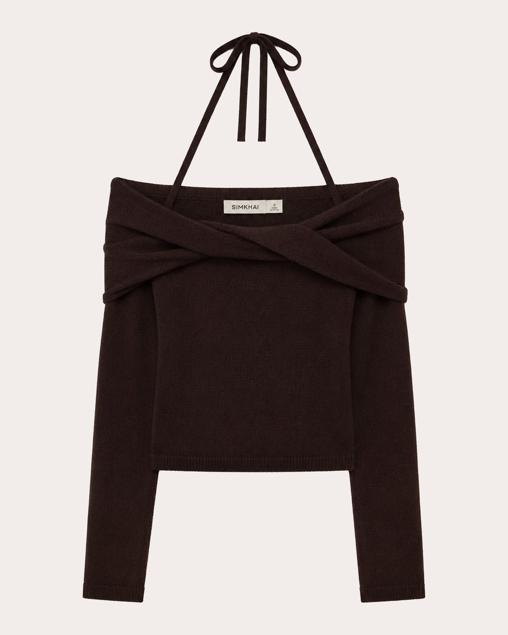 Cambria Wool Knit Off-Shoulder Halter Top