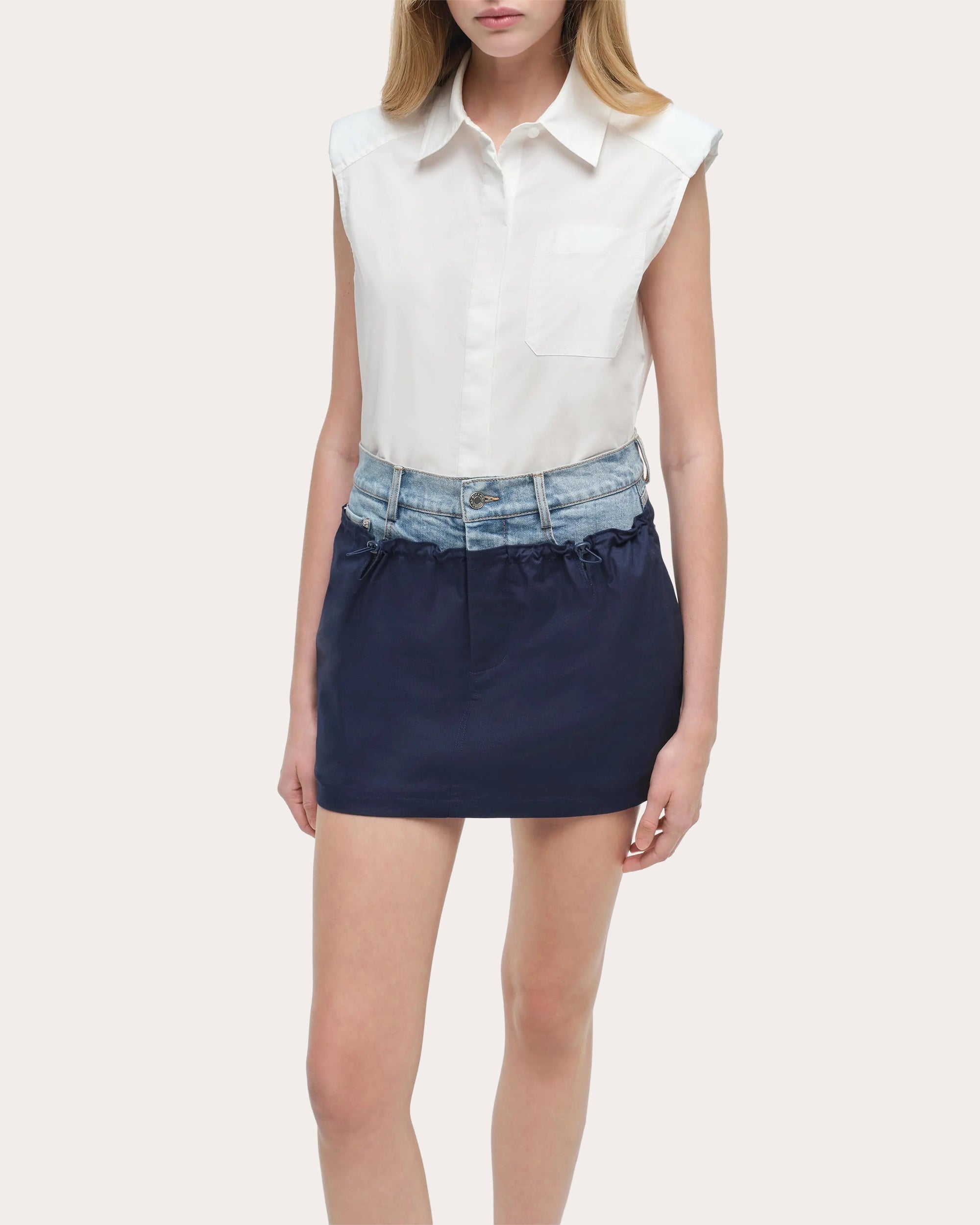 Hampton Denim Utility Combo Mini Skirt