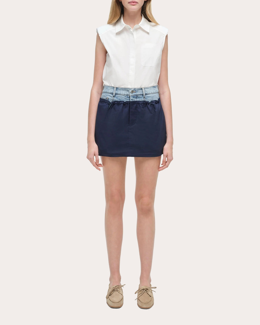 Hampton Denim Utility Combo Mini Skirt