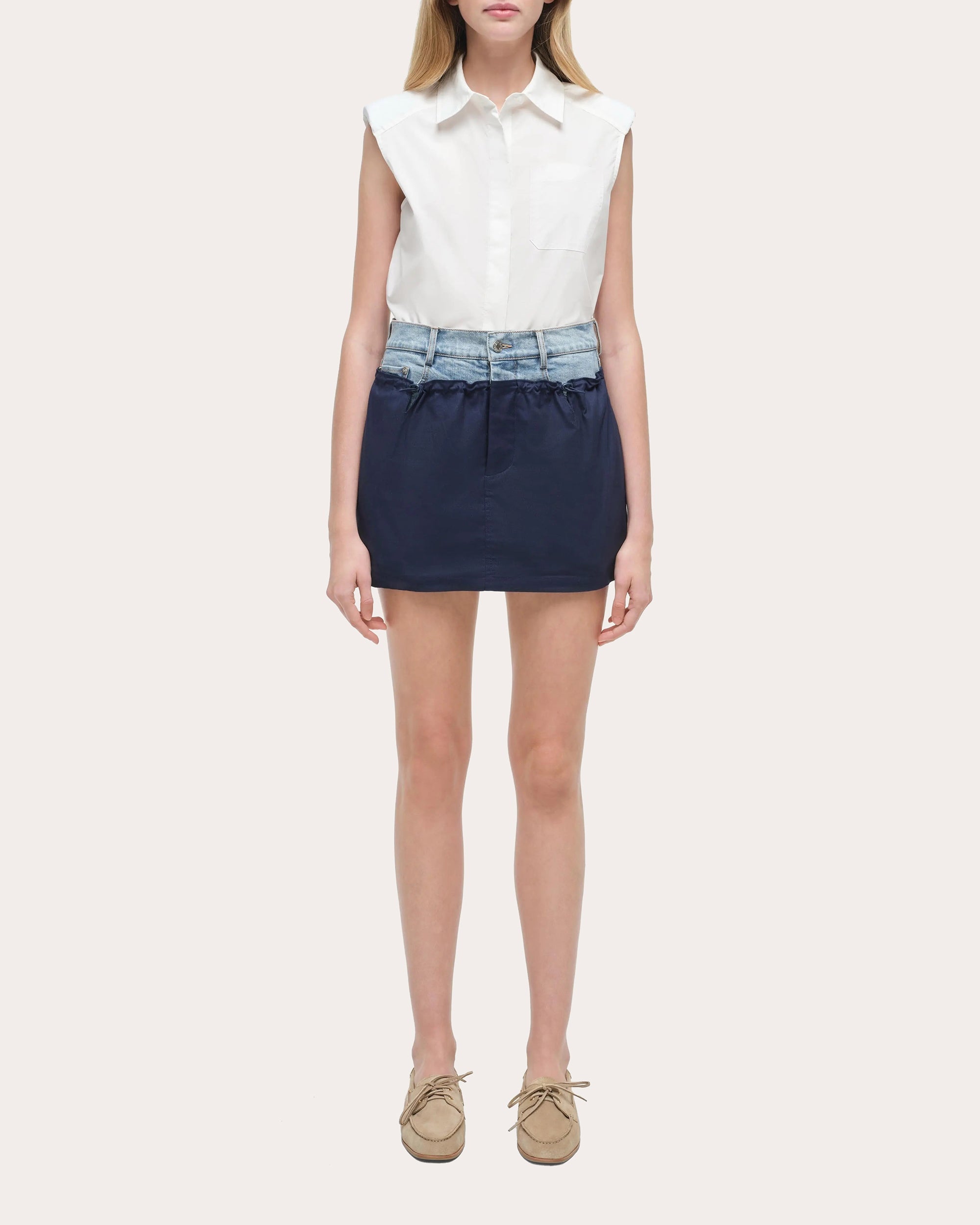 Hampton Denim Utility Combo Mini Skirt