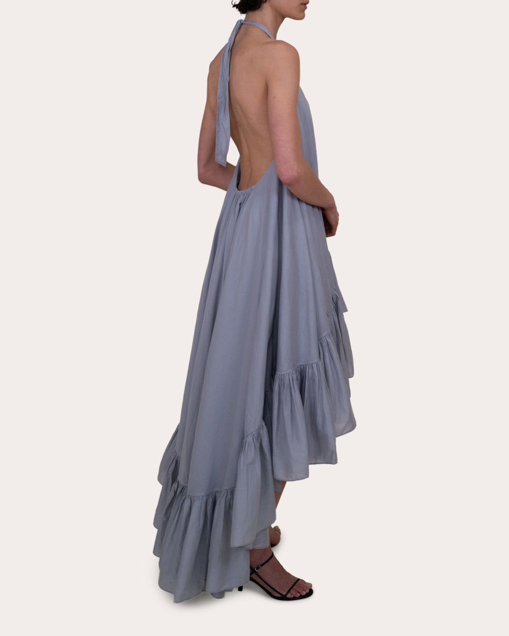 Hannah Cotton Voile Ruffle High-Low Dress