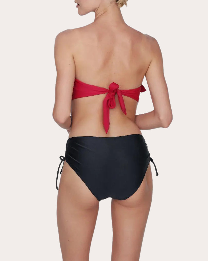 Harper Ruched Mid-Rise Bikini Bottoms