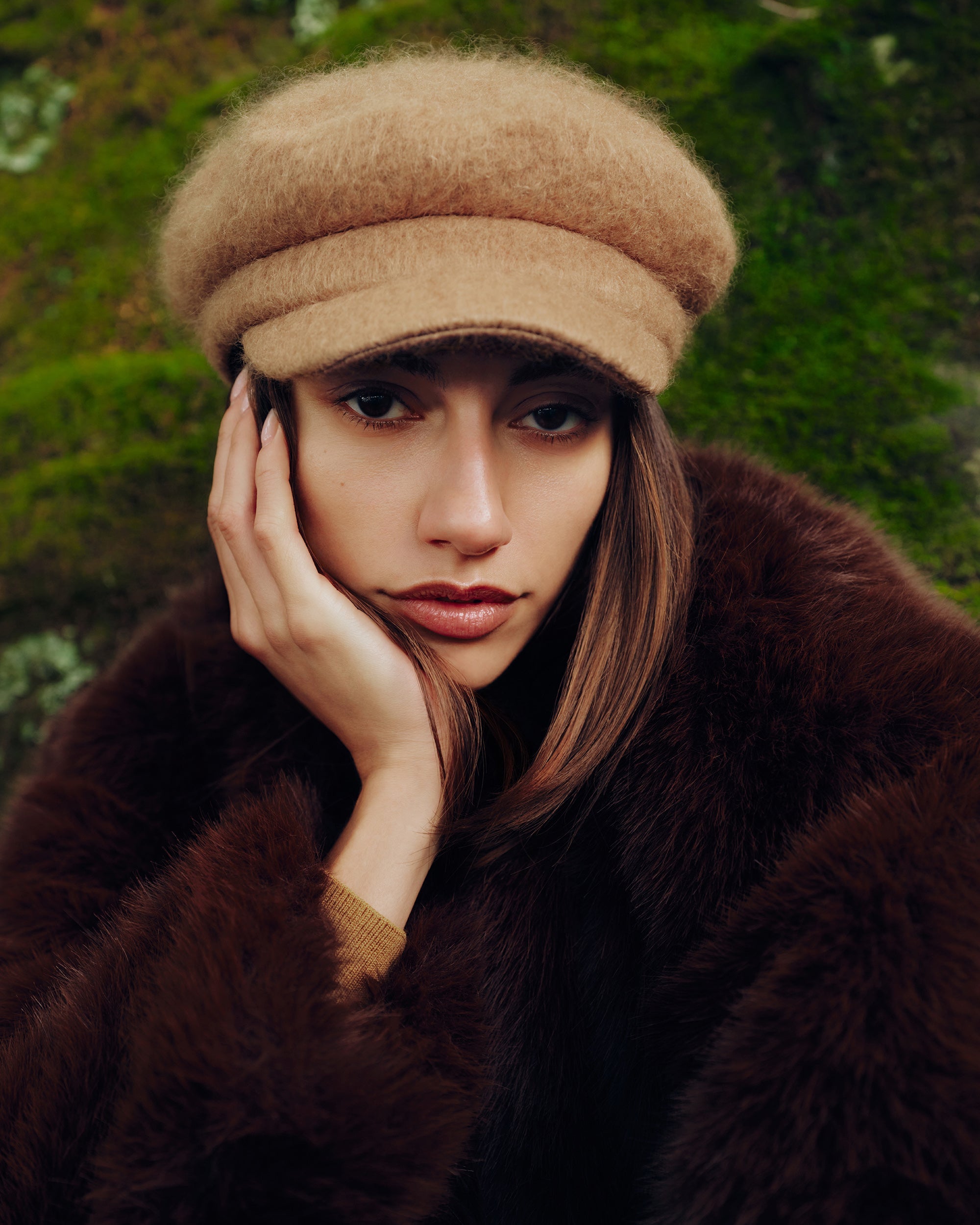 Nolee Plush Wool Baker Boy Cap