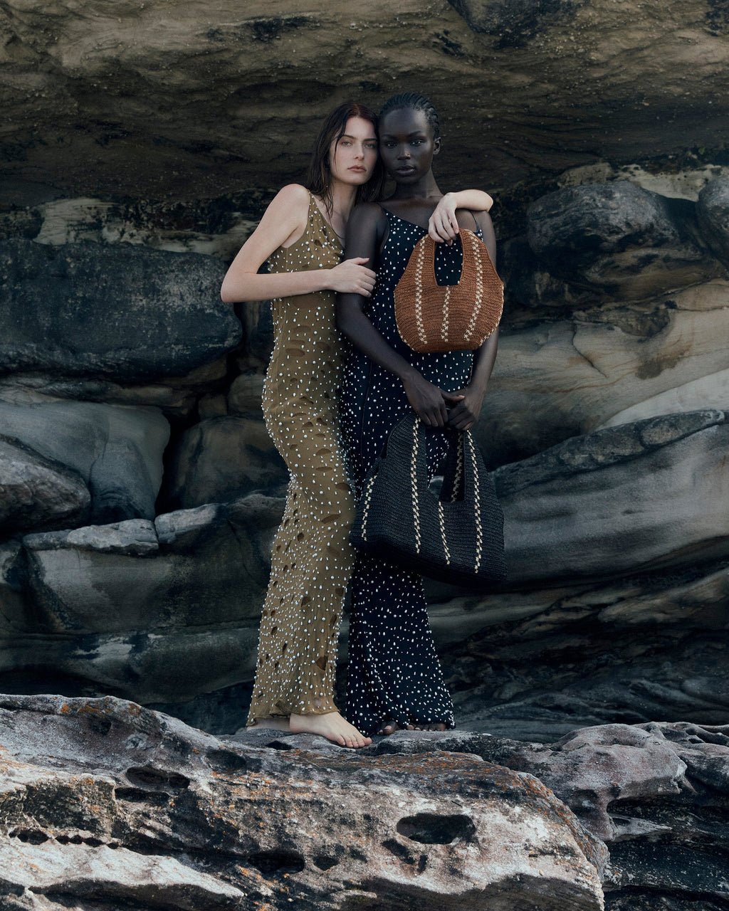 Large Euphoria Stitched Raffia Shoulder Bag