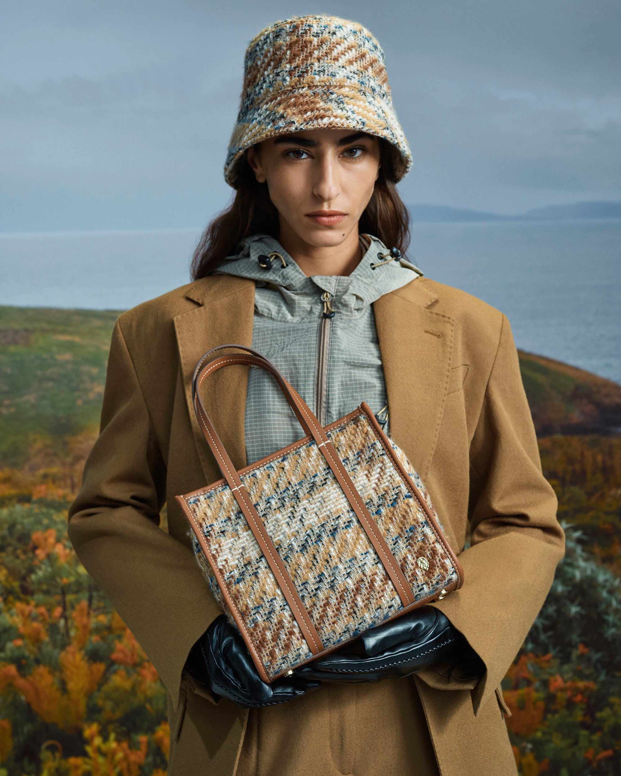 Mini Arleth Wool Tweed Tote Bag