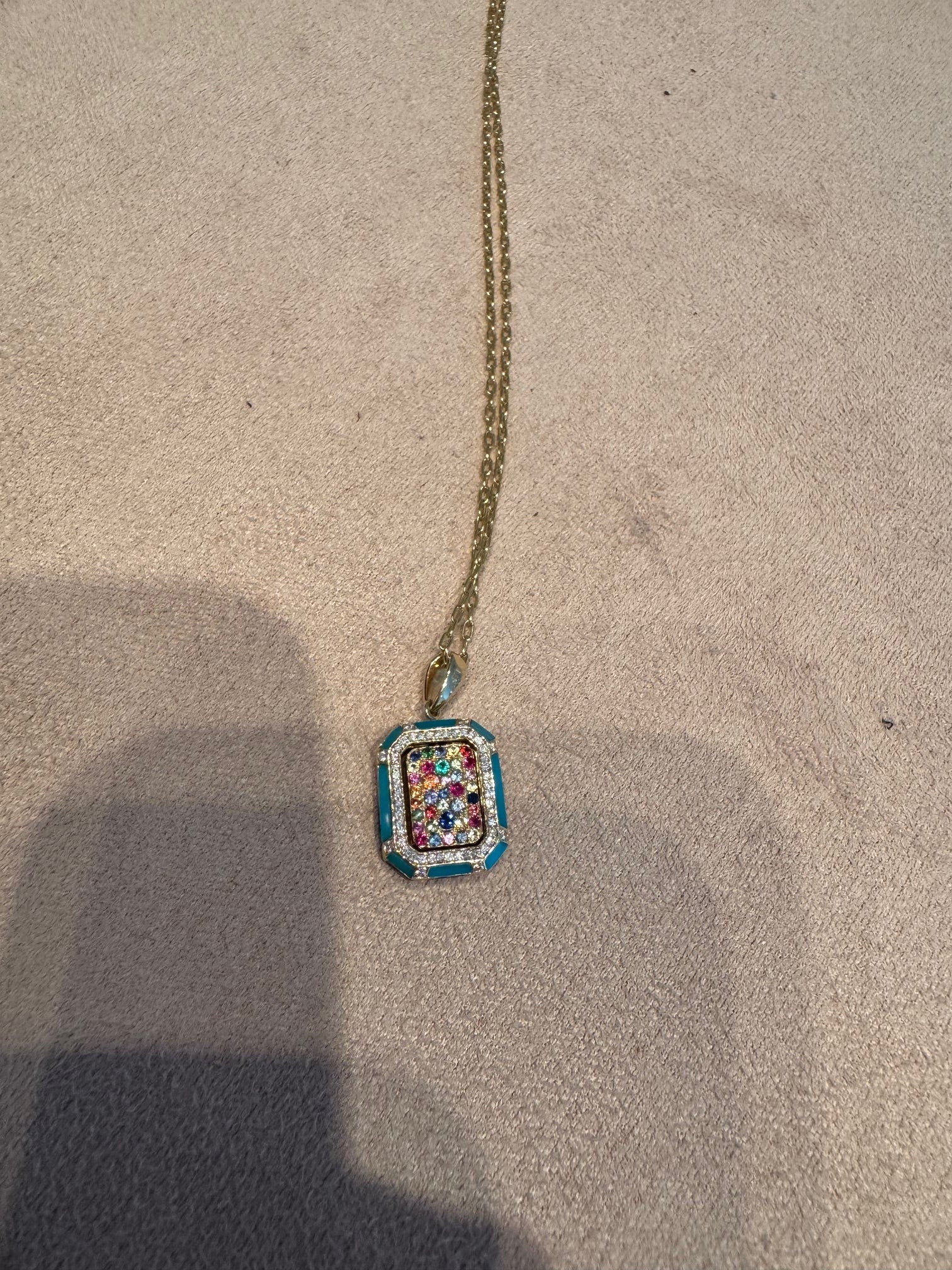 Diamond & Sapphire Pendant Necklace